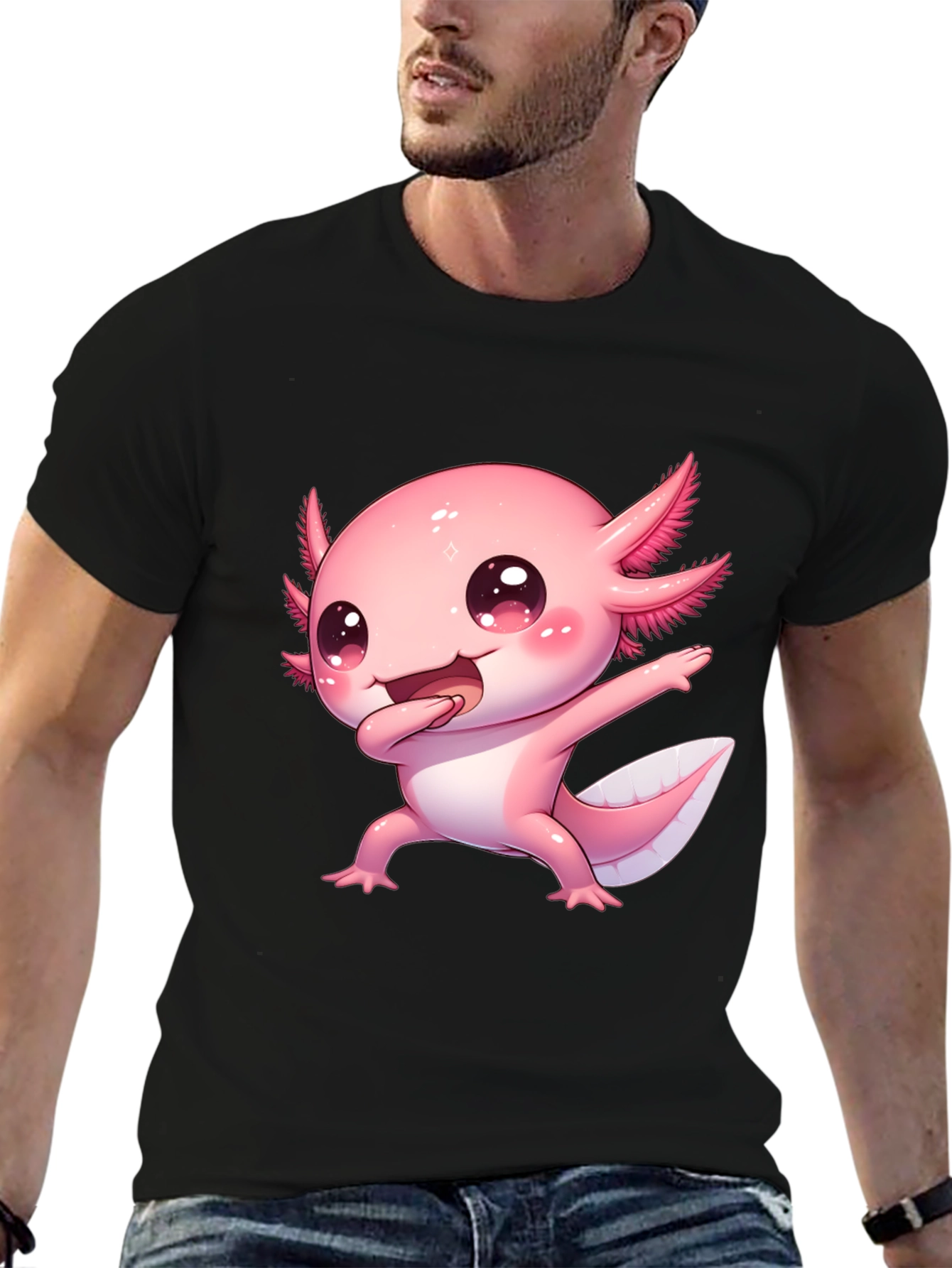 Cute Cartoon Axolotl Graphic Tee