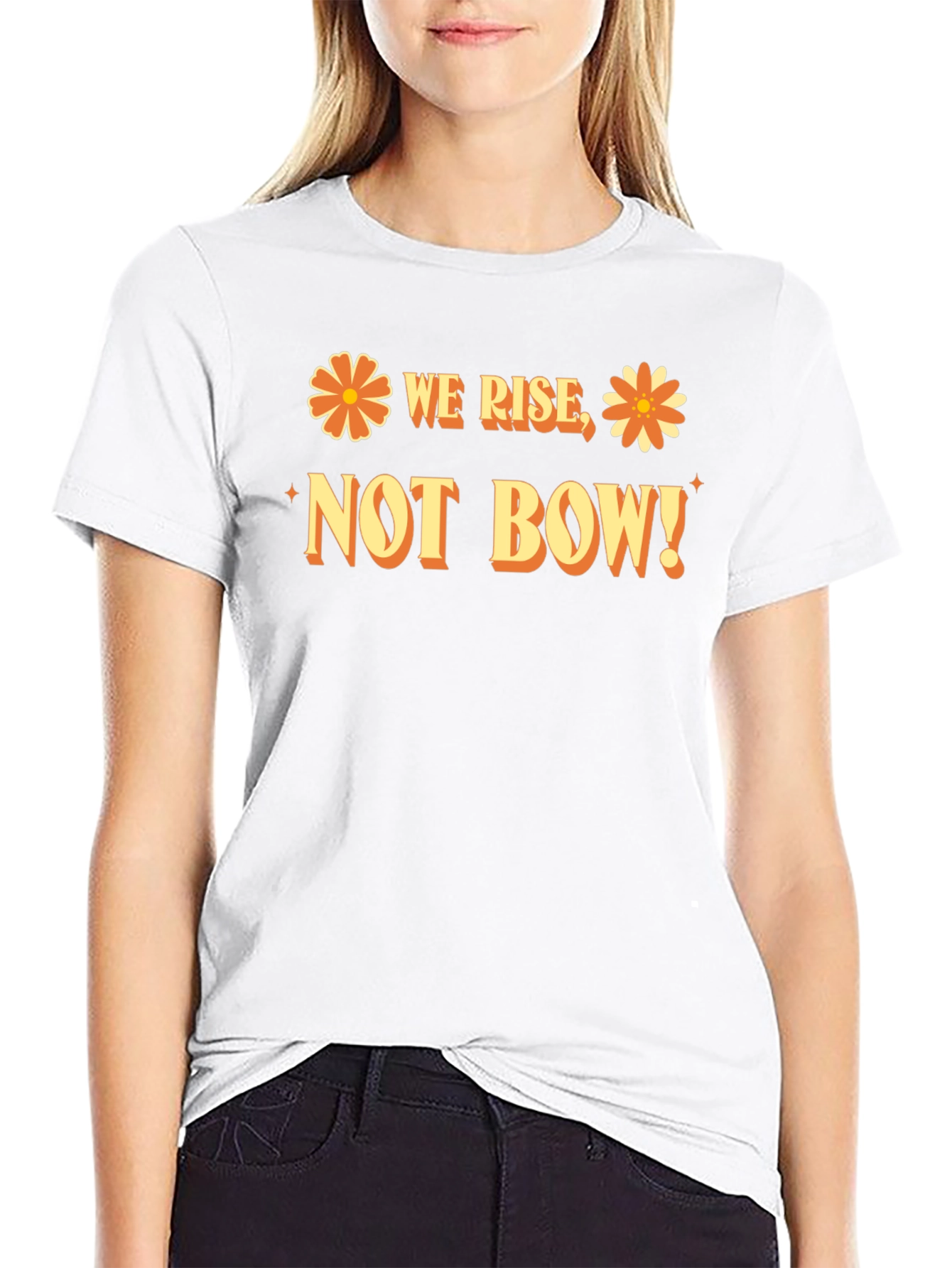 We Rise Not Bow Black Graphic Tee