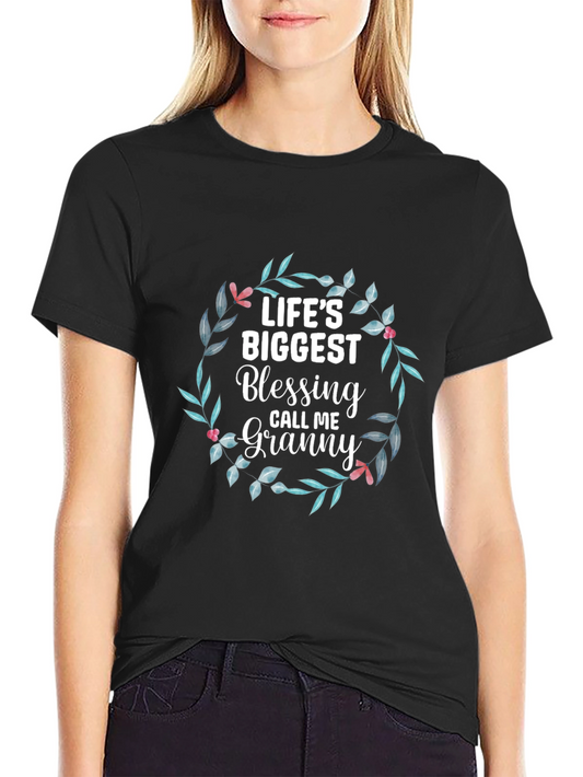Lifes Biggest Blessing Granny Floral Wreath Tee