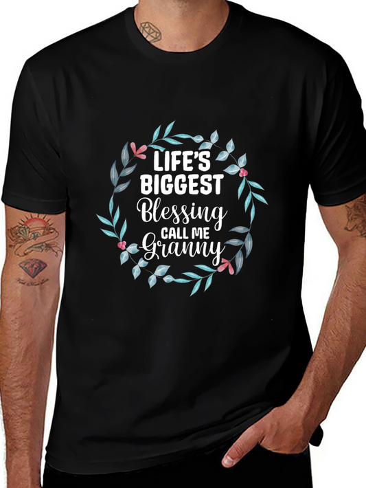 Lifes Biggest Blessing Granny Floral Wreath Tee