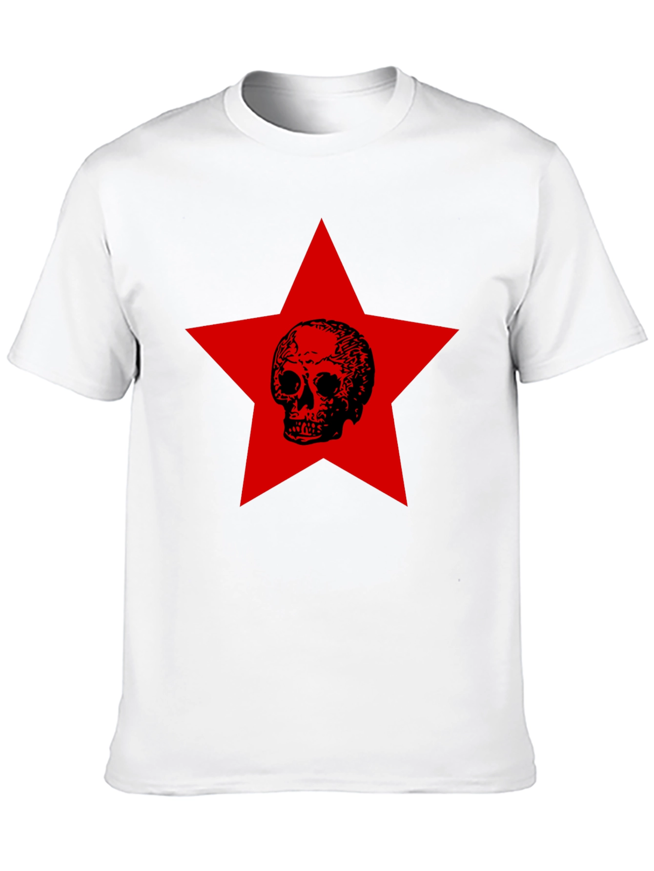 Skull Star Graphic Tee - Black Cotton Comfort