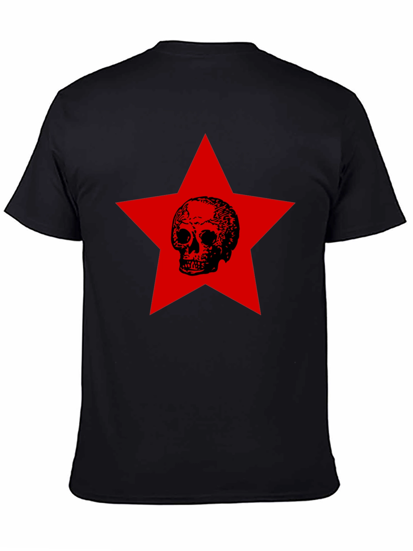 Skull Star Graphic Tee - Black Cotton Comfort
