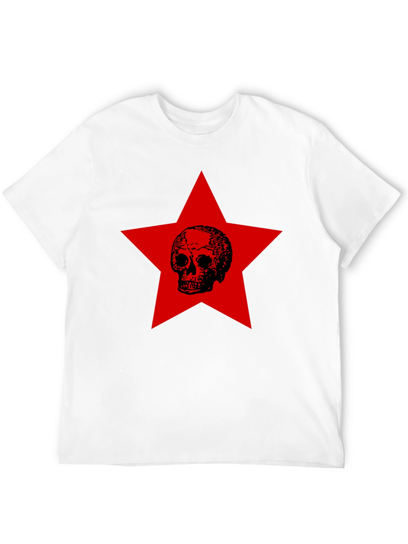 Skull Star Graphic Tee - Black Cotton Comfort