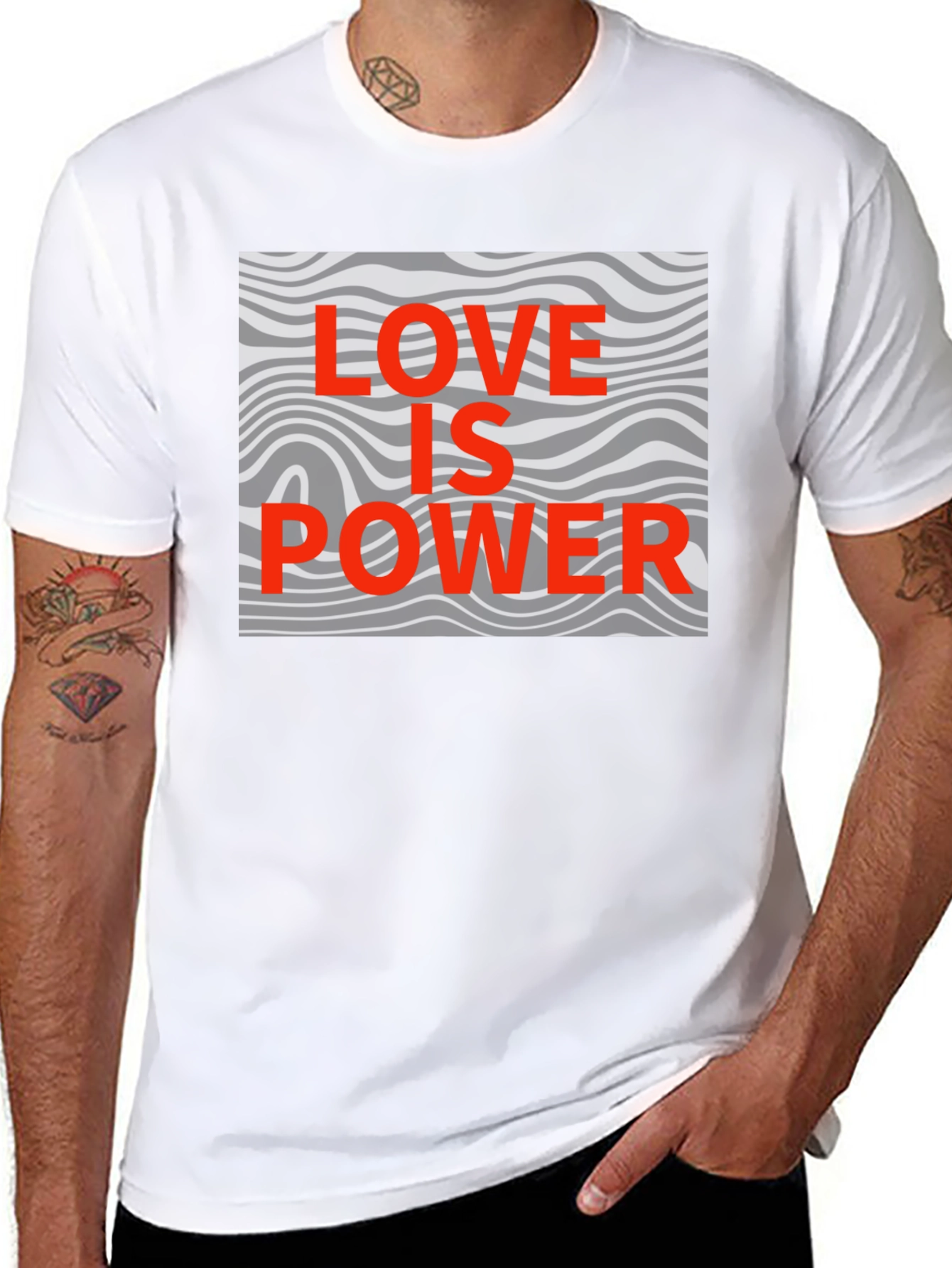 Love is Power Graphic Tee - Stylish Black T-Shirt