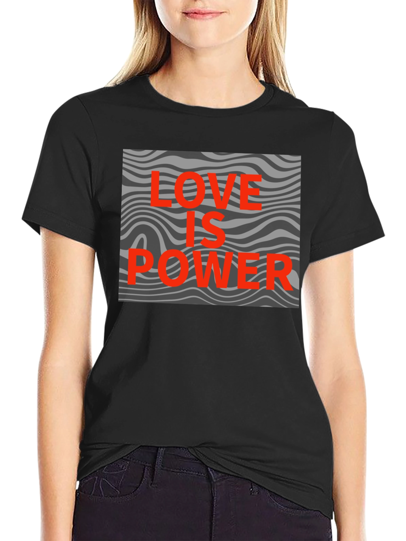 Love is Power Graphic Tee - Stylish Black T-Shirt