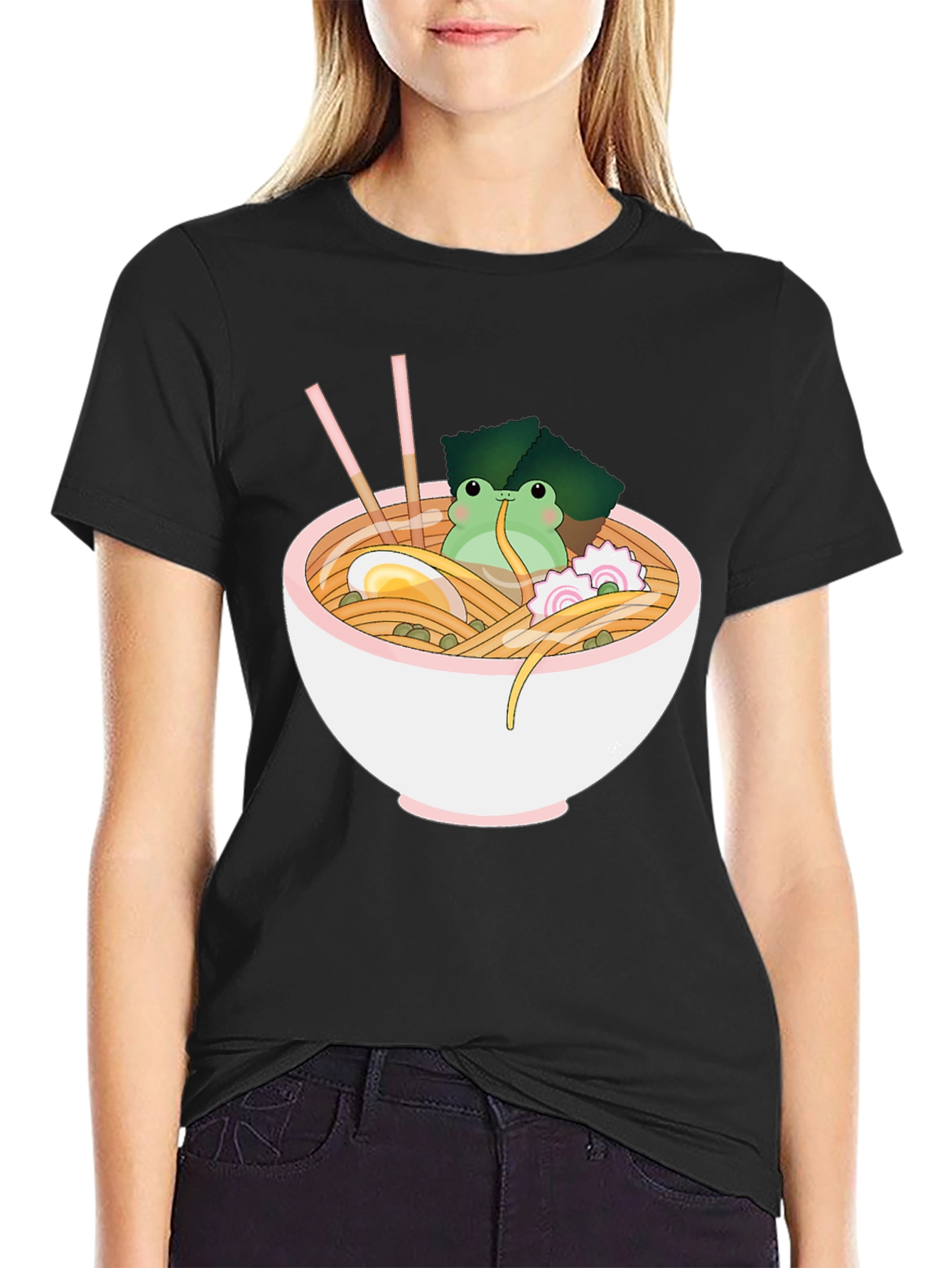 Ramen Frog T-Shirt - Quirky Anime Foodie Tee