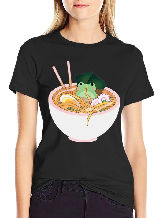 Ramen Frog T-Shirt - Quirky Anime Foodie Tee