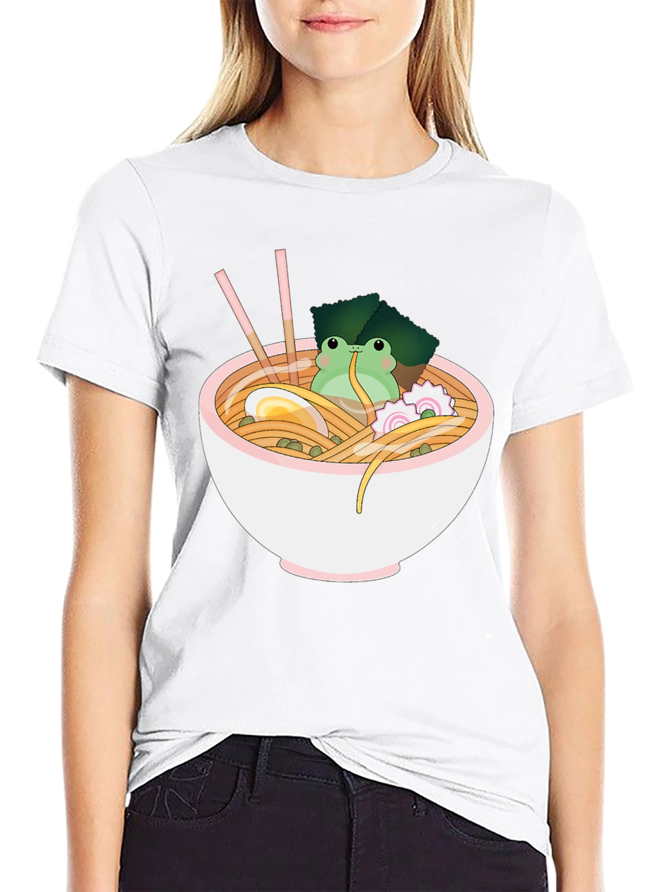 Ramen Frog T-Shirt - Quirky Anime Foodie Tee