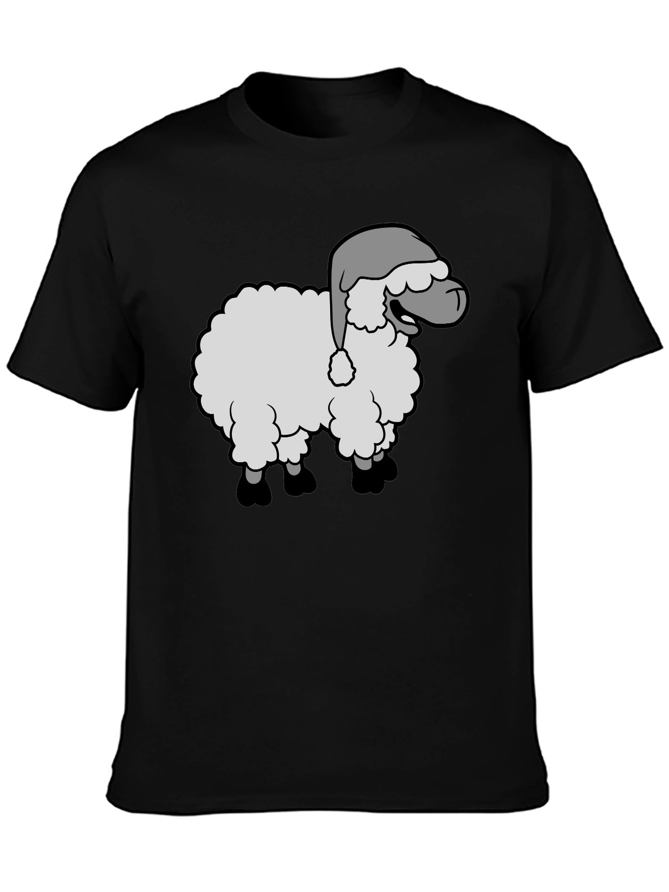 Festive Sheep Graphic Tee - Holiday Humor