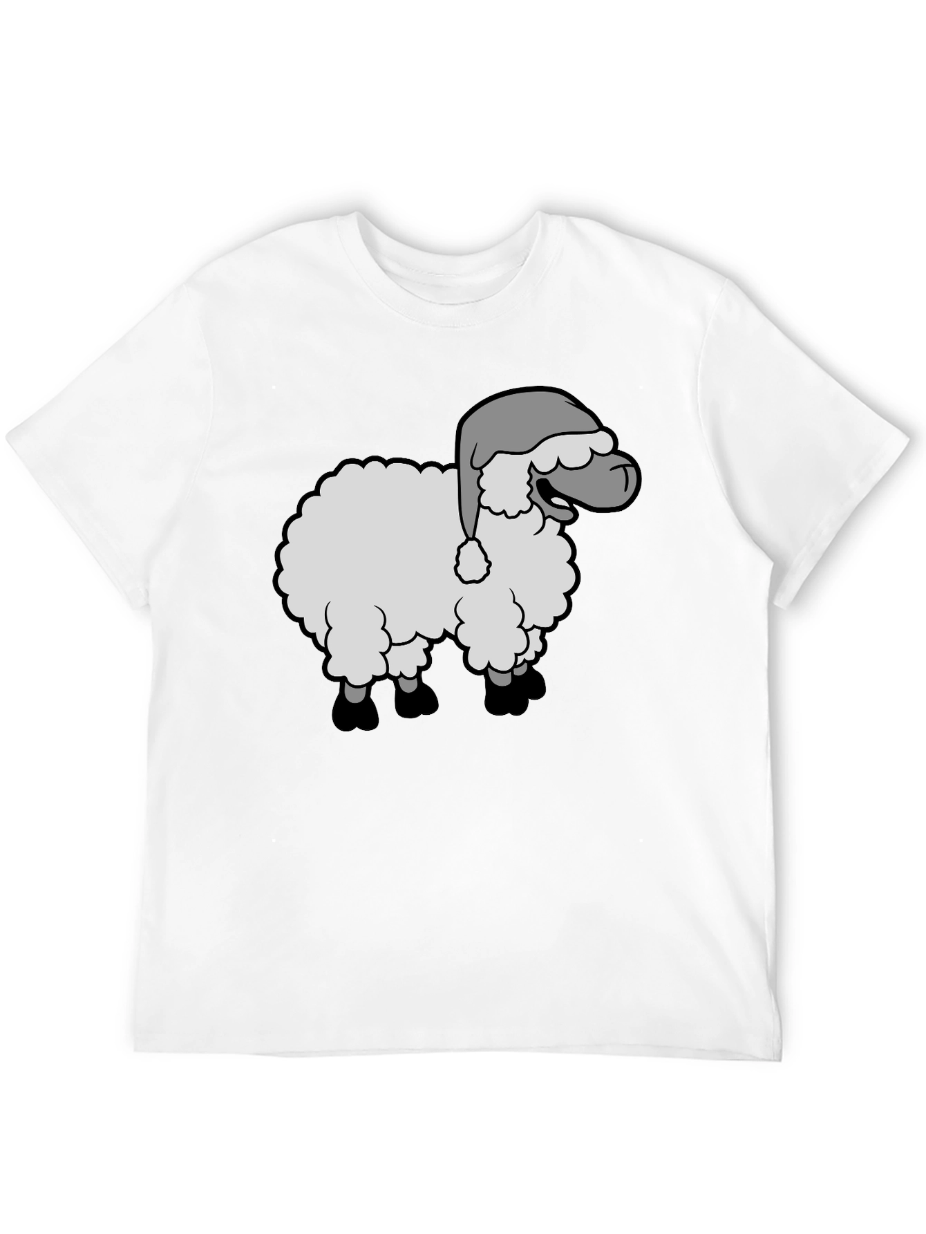 Festive Sheep Graphic Tee - Holiday Humor