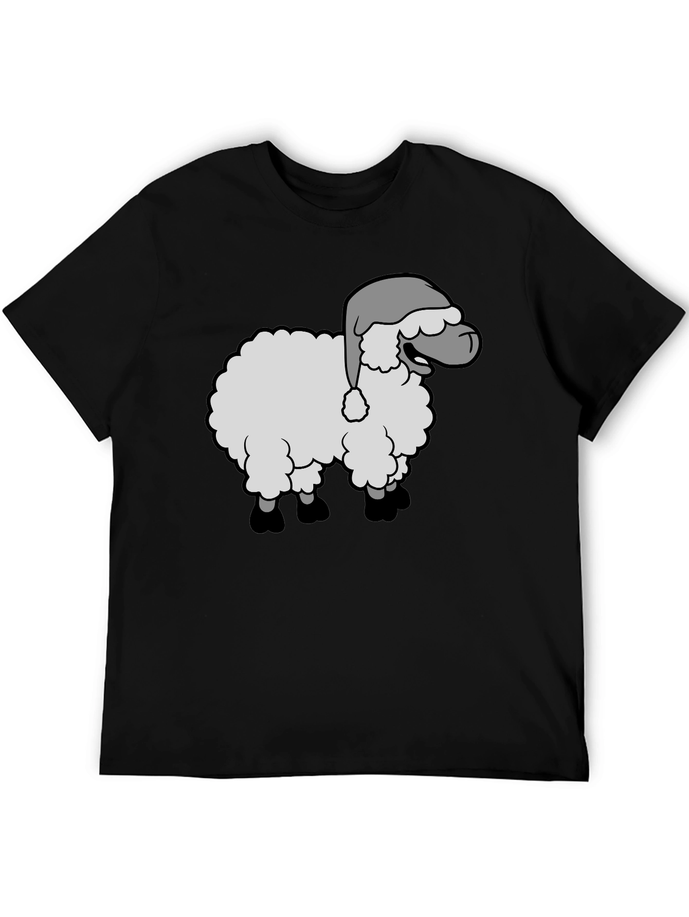 Festive Sheep Graphic Tee - Holiday Humor