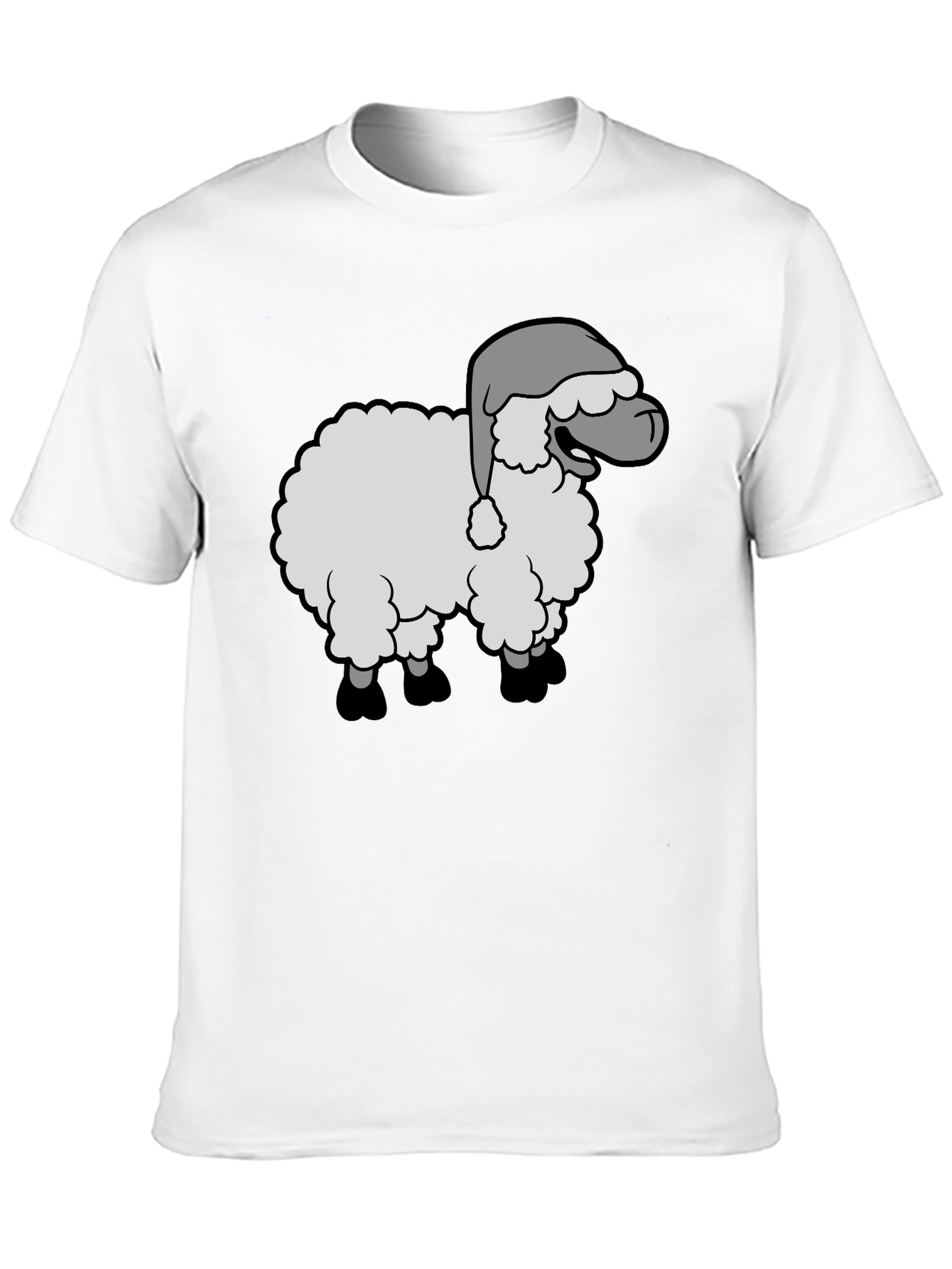 Festive Sheep Graphic Tee - Holiday Humor