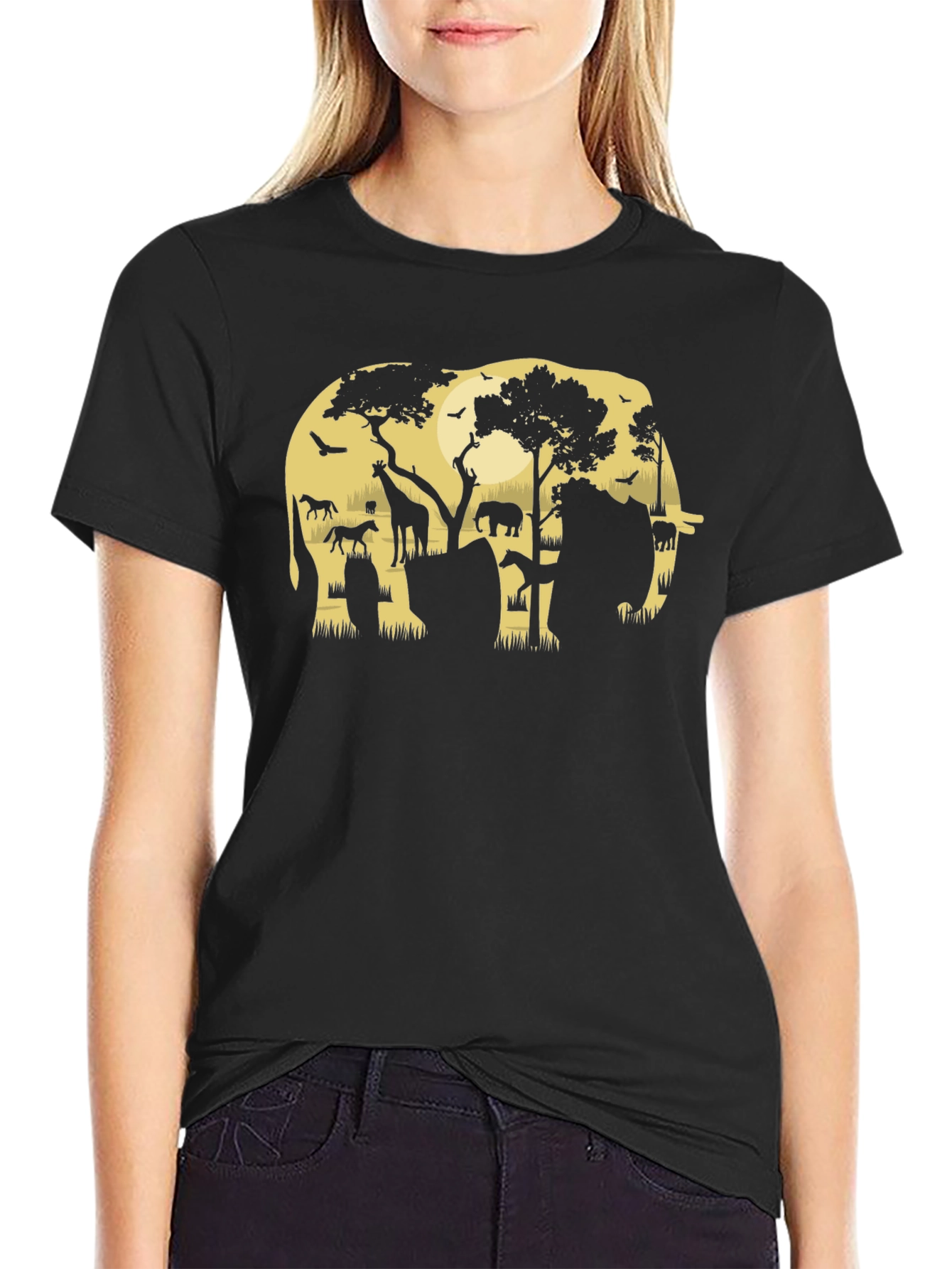Safari Elephant Graphic T-Shirt