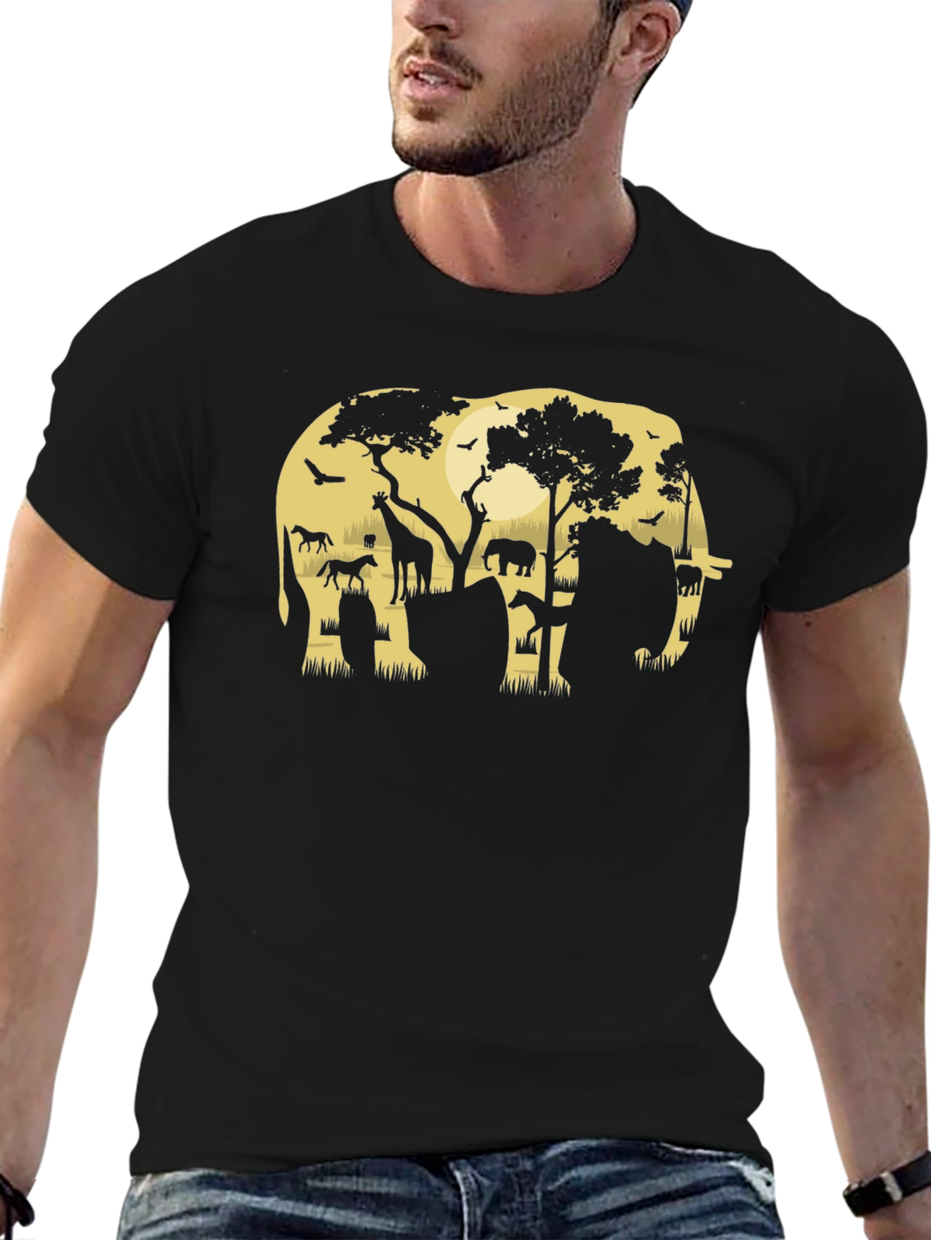 Safari Elephant Graphic T-Shirt