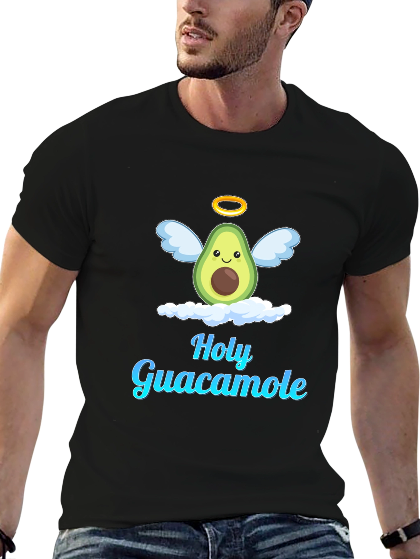 Holy Guacamole Graphic T-Shirt - Avocado Angel Design