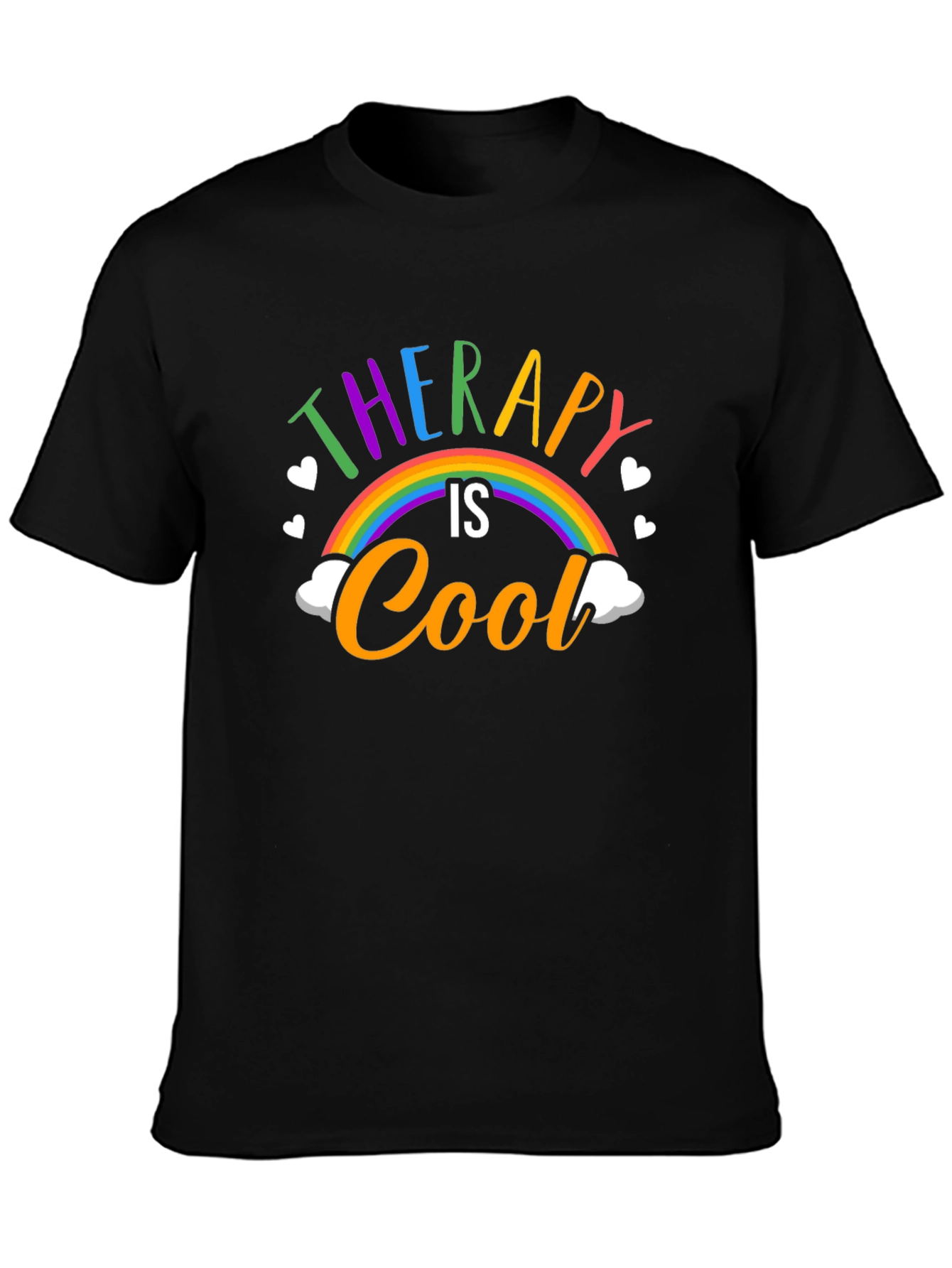 Therapy Is Cool T-Shirt: Rainbow Graphic Tee
