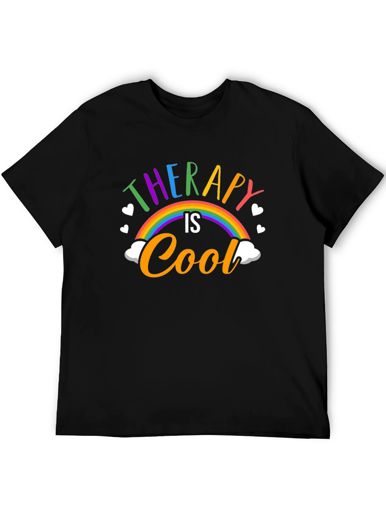Therapy Is Cool T-Shirt: Rainbow Graphic Tee