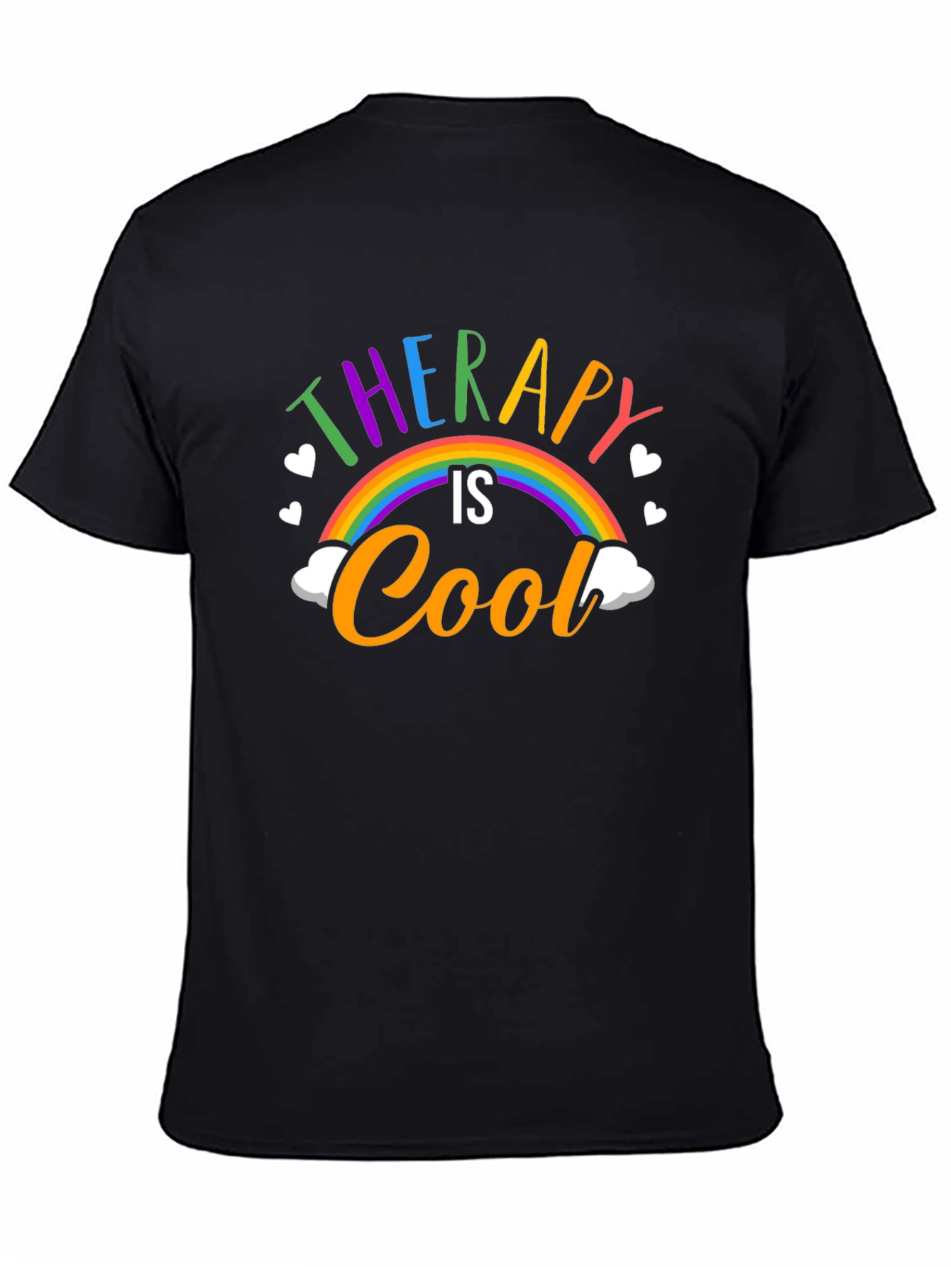 Therapy Is Cool T-Shirt: Rainbow Graphic Tee