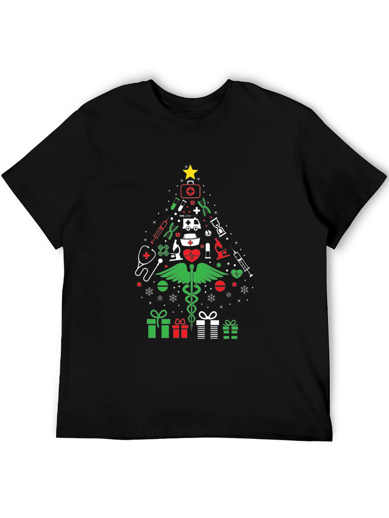 Nurse Christmas Tree Graphic T-Shirt