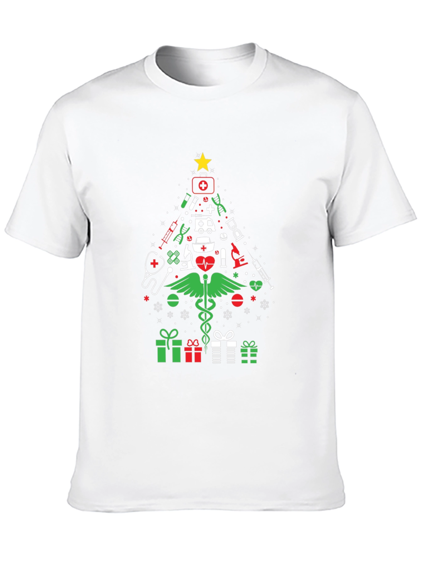 Nurse Christmas Tree Graphic T-Shirt