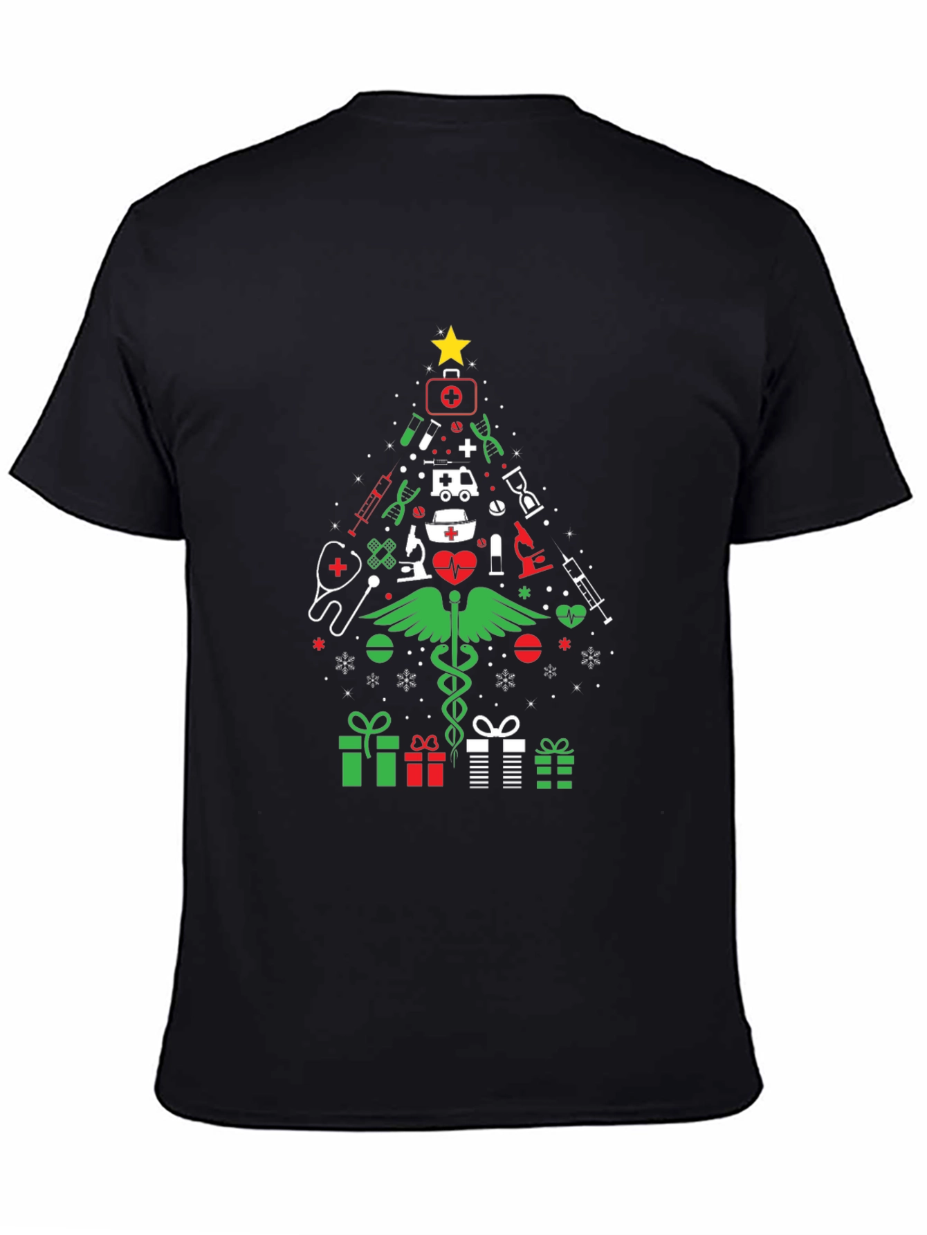 Nurse Christmas Tree Graphic T-Shirt