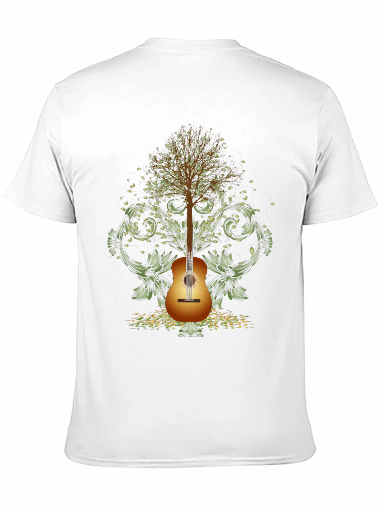 Guitar Tree Mens Black T-Shirt