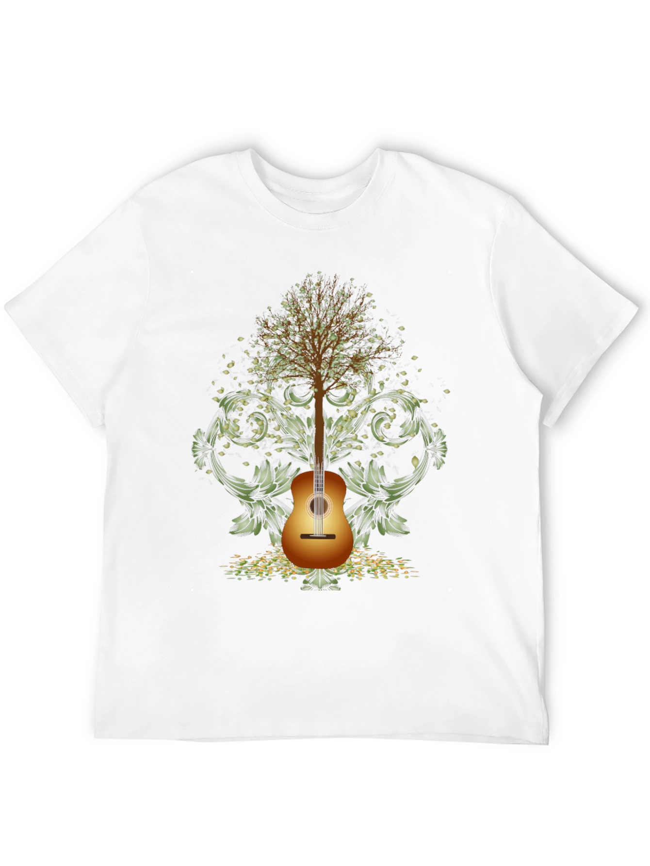 Guitar Tree Mens Black T-Shirt