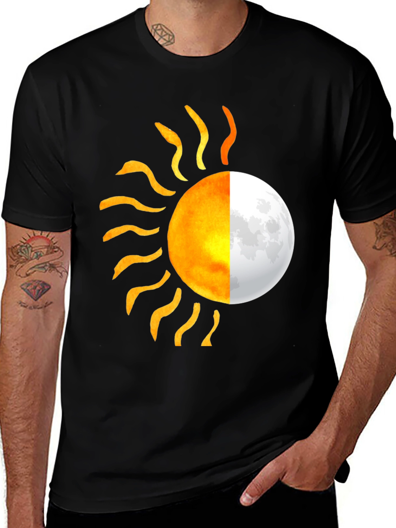 Sun & Moon Graphic Tee - Unique Design