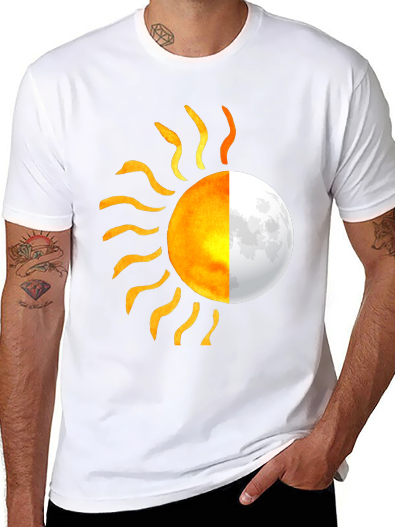 Sun & Moon Graphic Tee - Unique Design