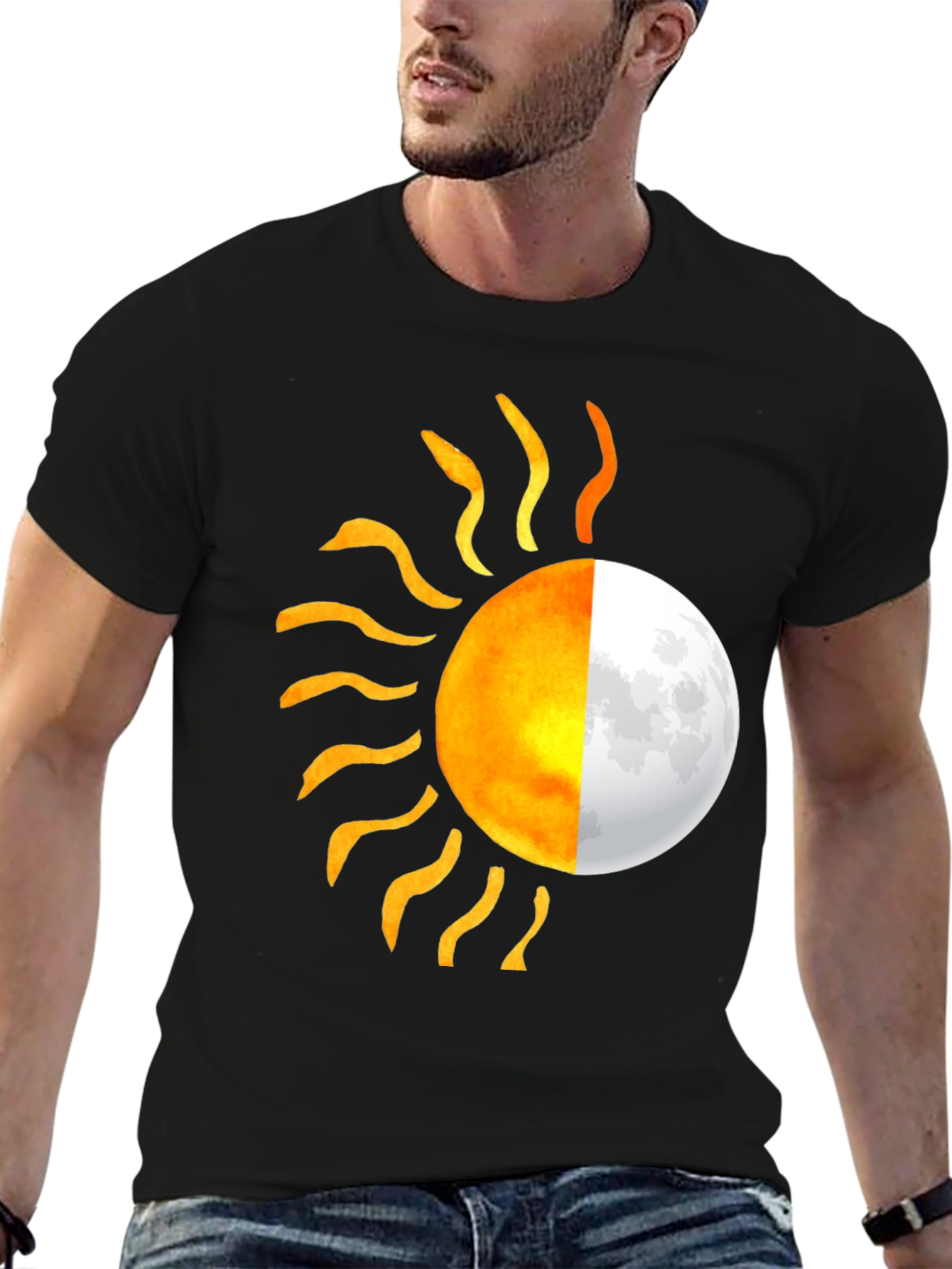 Sun & Moon Graphic Tee - Unique Design