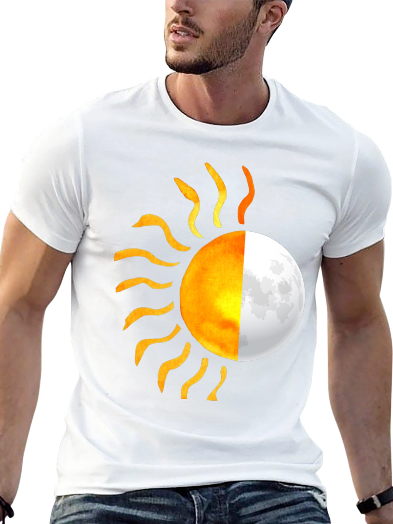 Sun & Moon Graphic Tee - Unique Design