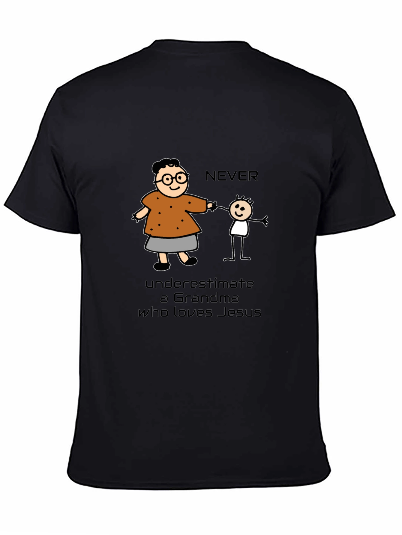 Never Underestimate Grandma Loves Jesus T-Shirt