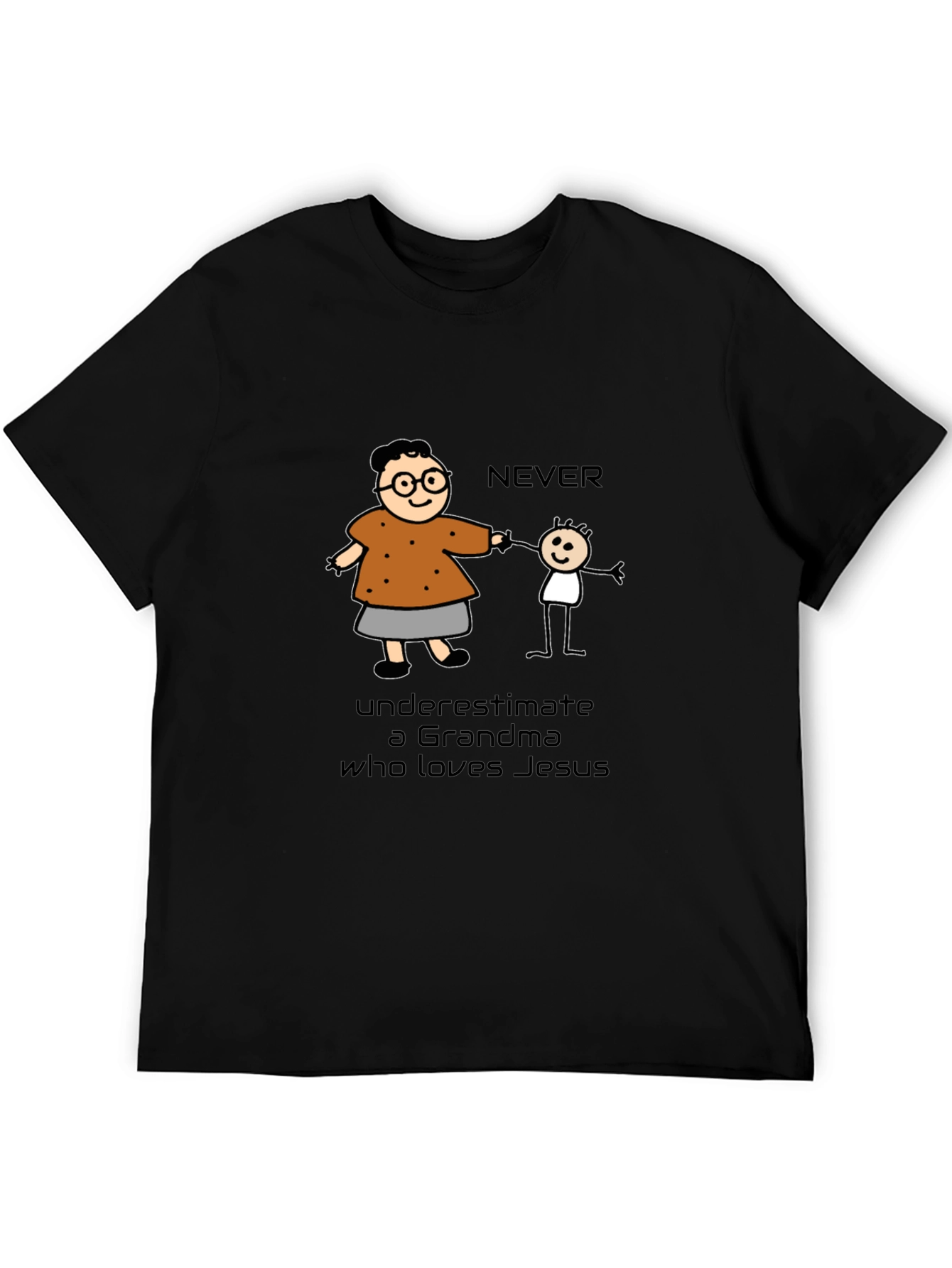 Never Underestimate Grandma Loves Jesus T-Shirt