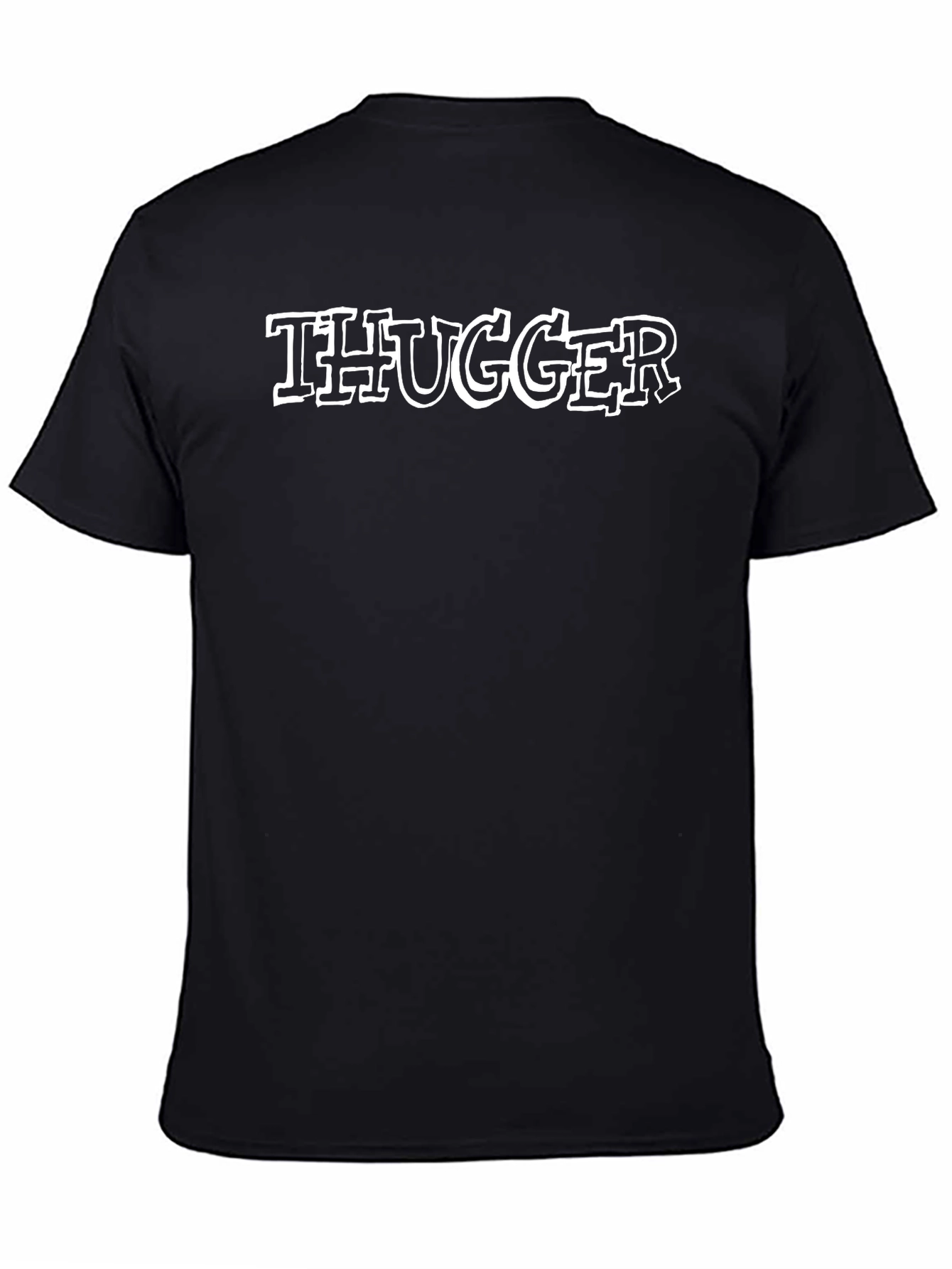 Thugger Graphic Print Black T-Shirt