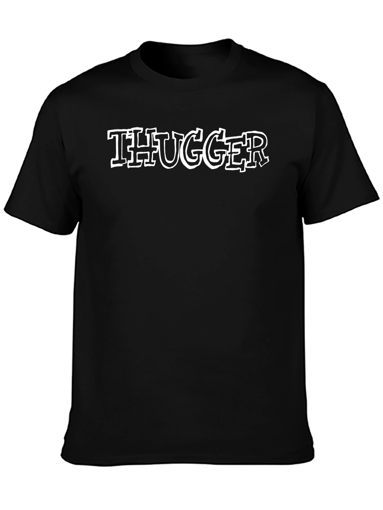 Thugger Graphic Print Black T-Shirt