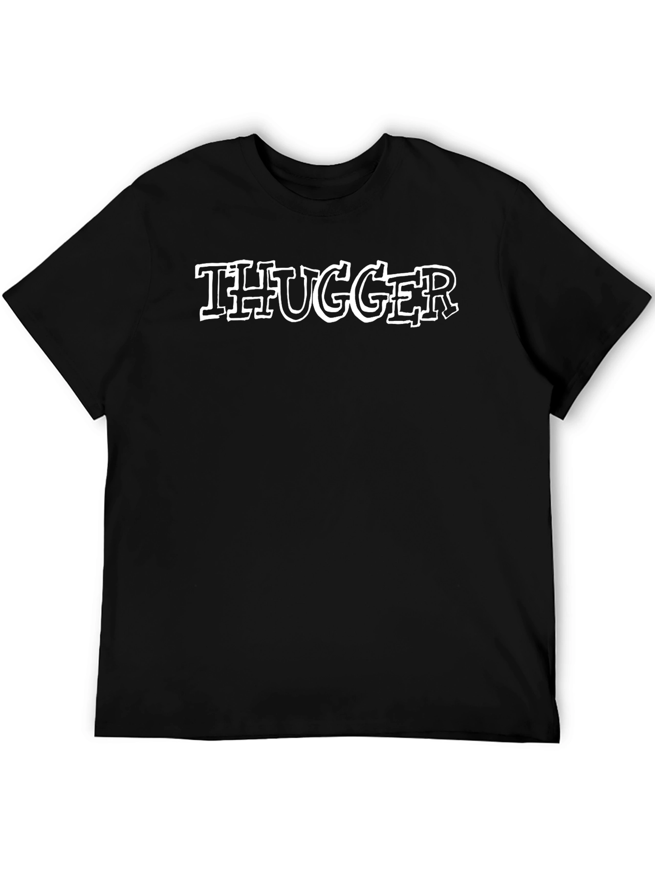 Thugger Graphic Print Black T-Shirt