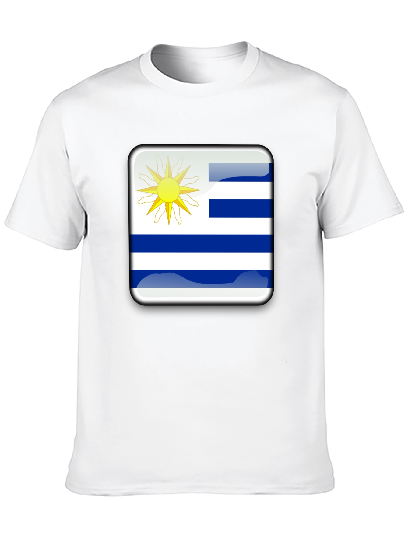 Uruguay Flag Graphic T-Shirt - Black Cotton Tee