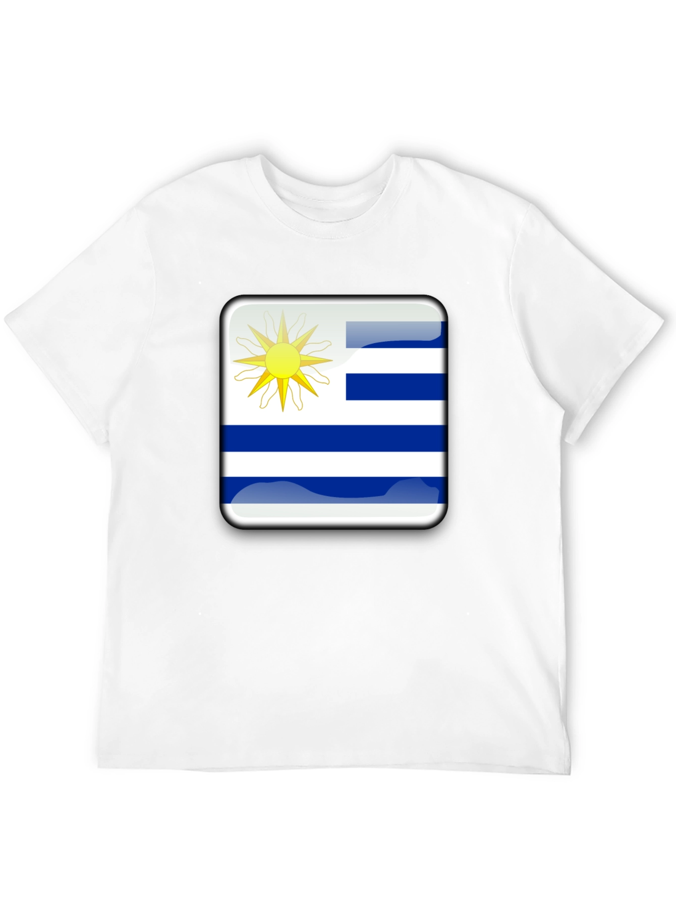 Uruguay Flag Graphic T-Shirt - Black Cotton Tee