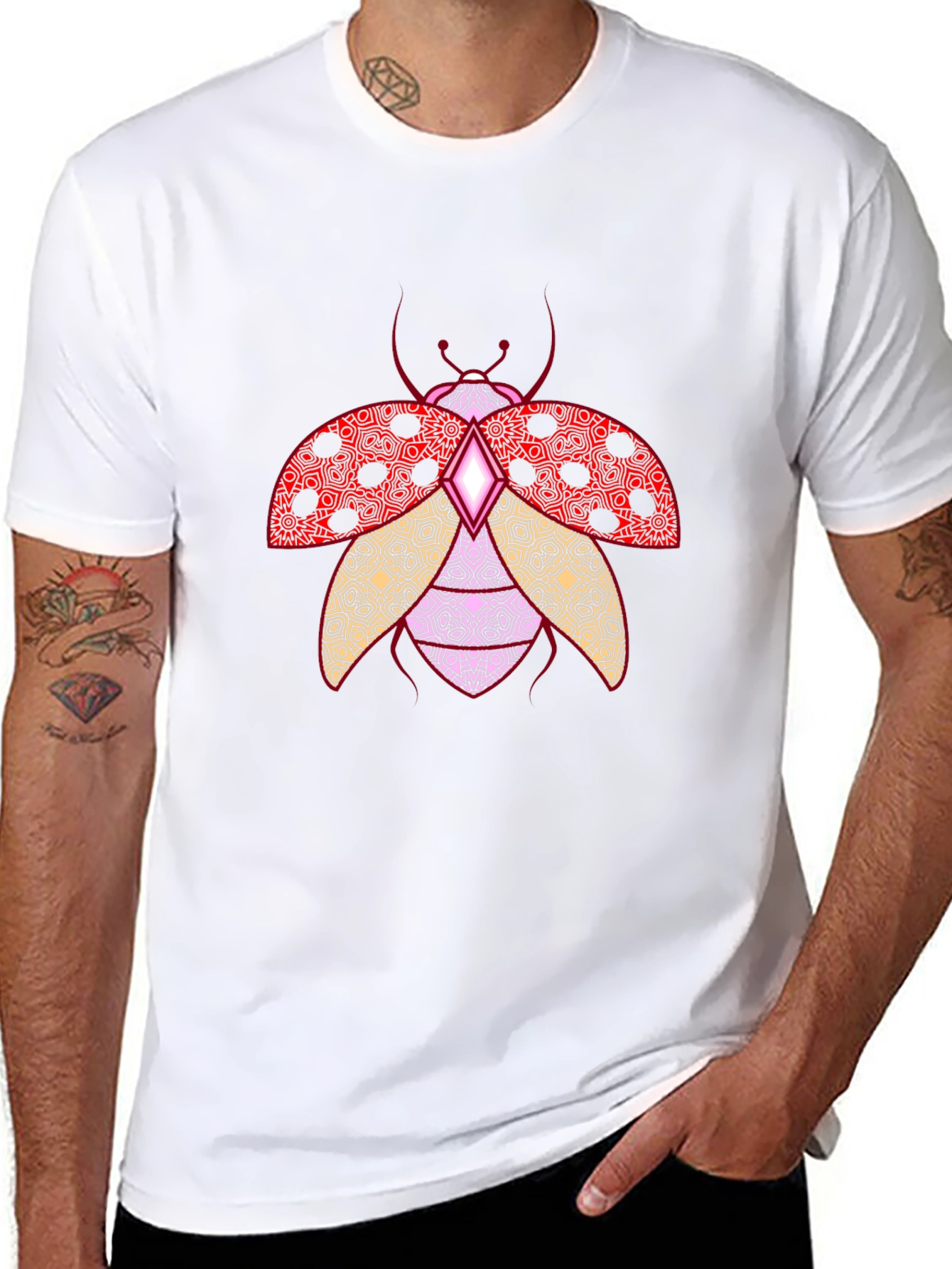 Ladybug Print Crew Neck T-Shirt