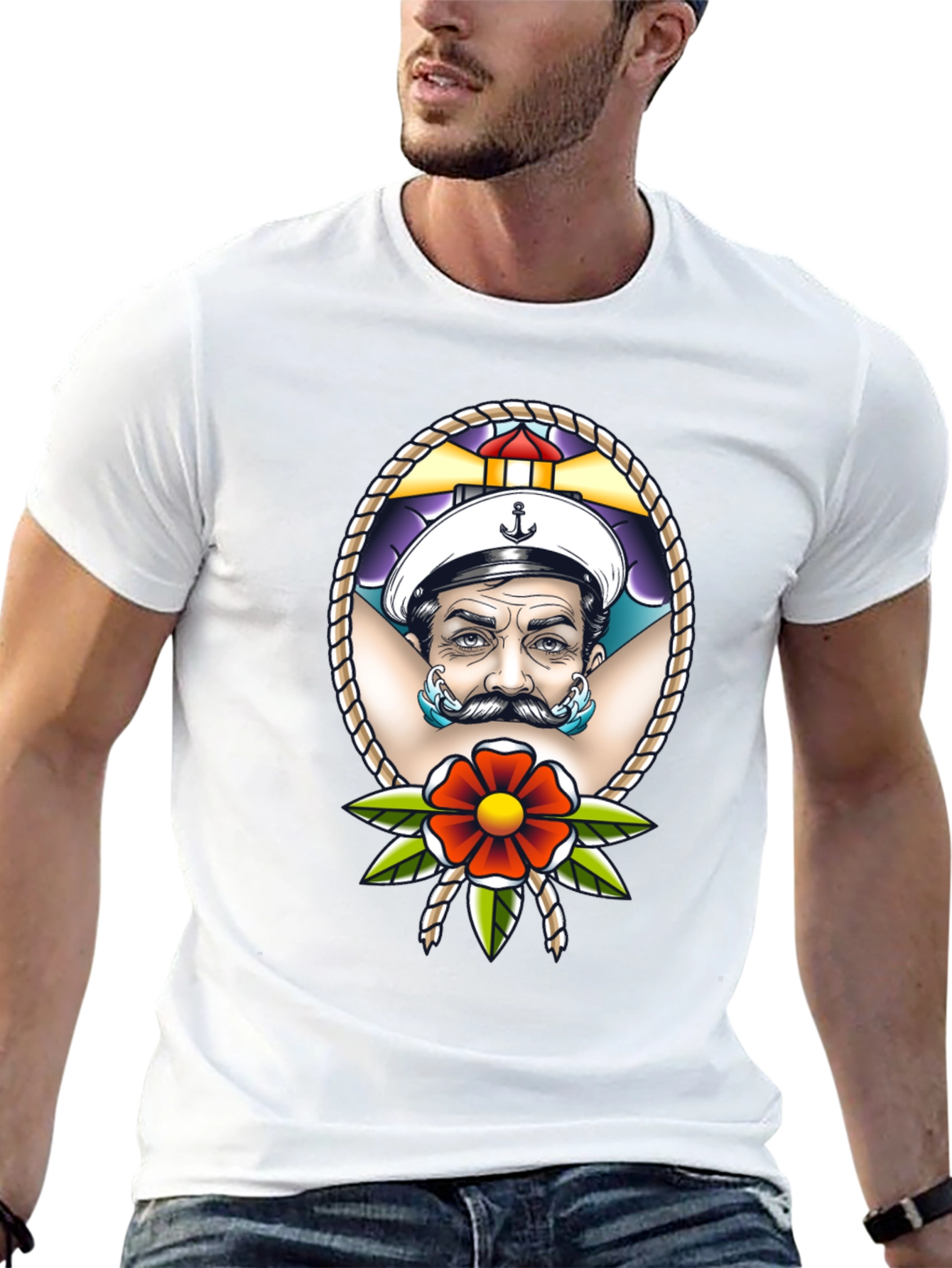 Sailor Tattoo Graphic T-Shirt - Black