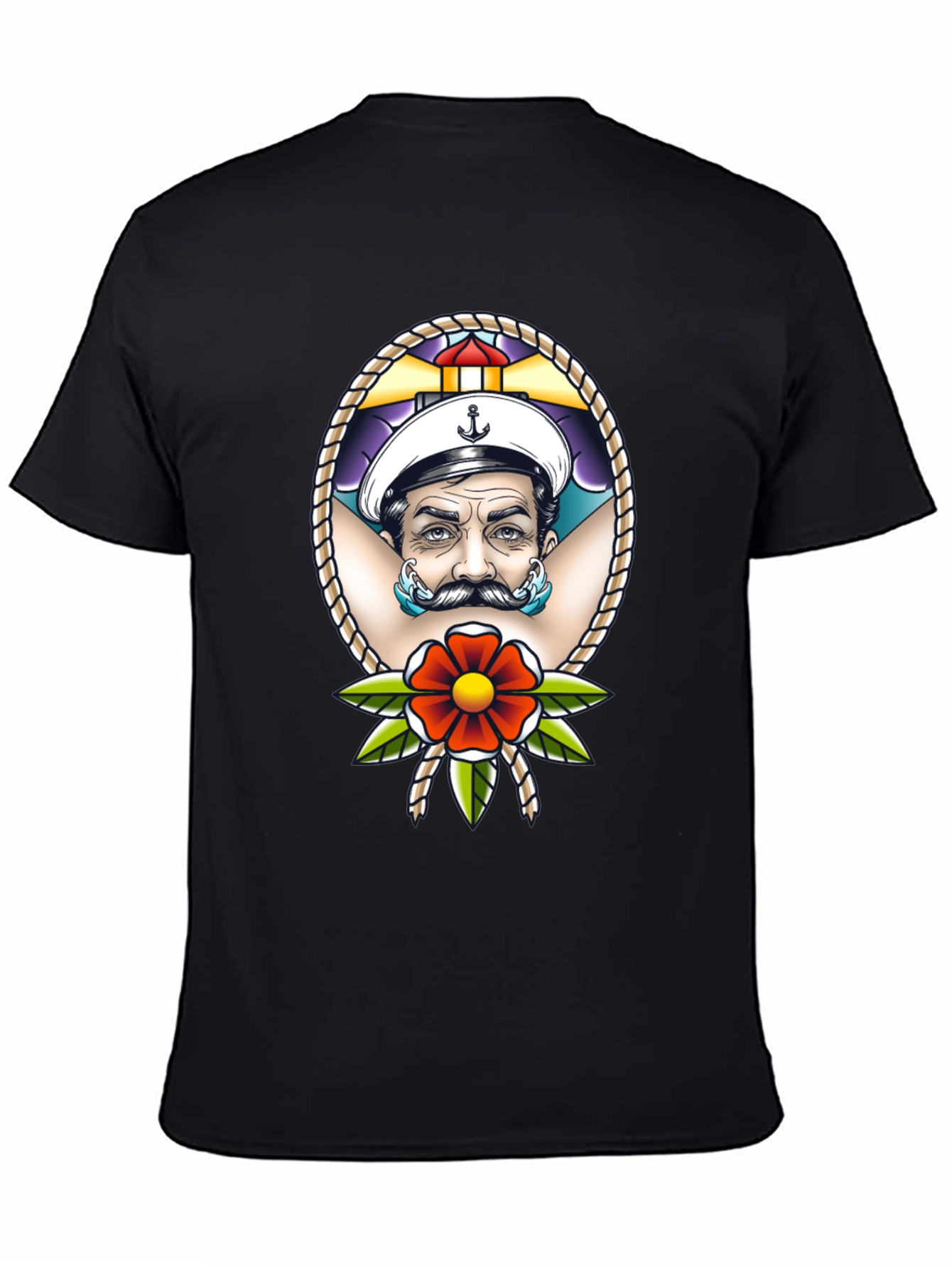 Sailor Tattoo Graphic T-Shirt - Black