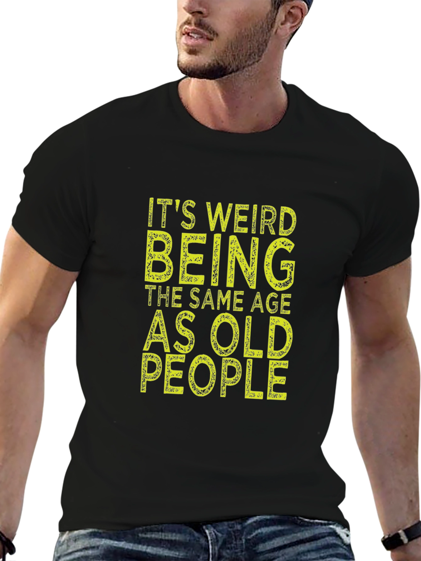 Funny Same Age as Old People Black T-Shirt