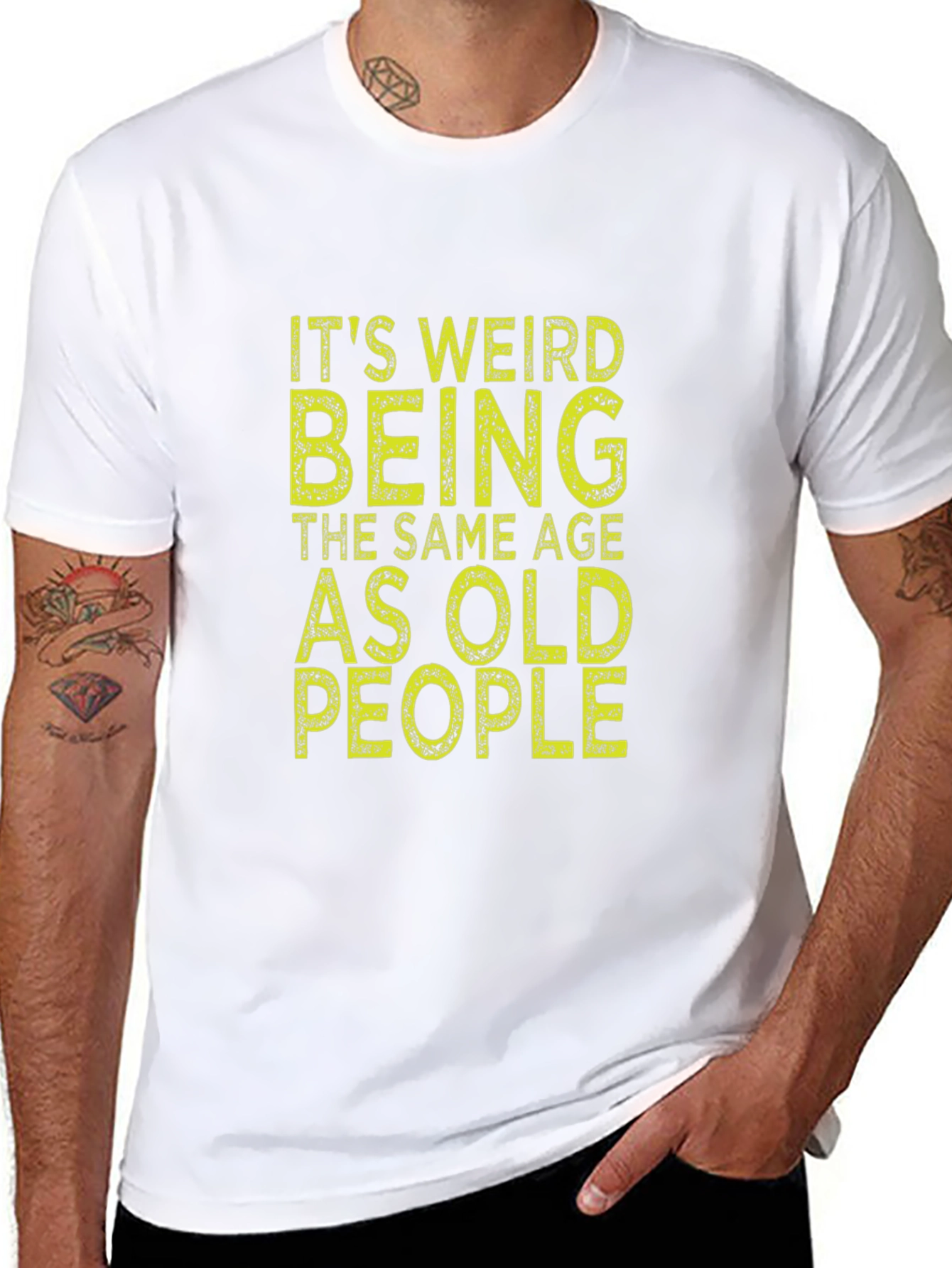 Funny Same Age as Old People Black T-Shirt