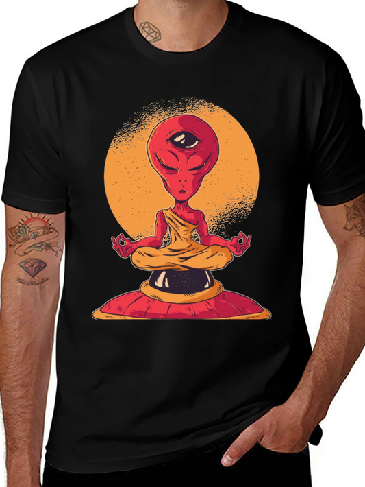 Meditating Alien T-Shirt - Third Eye Design