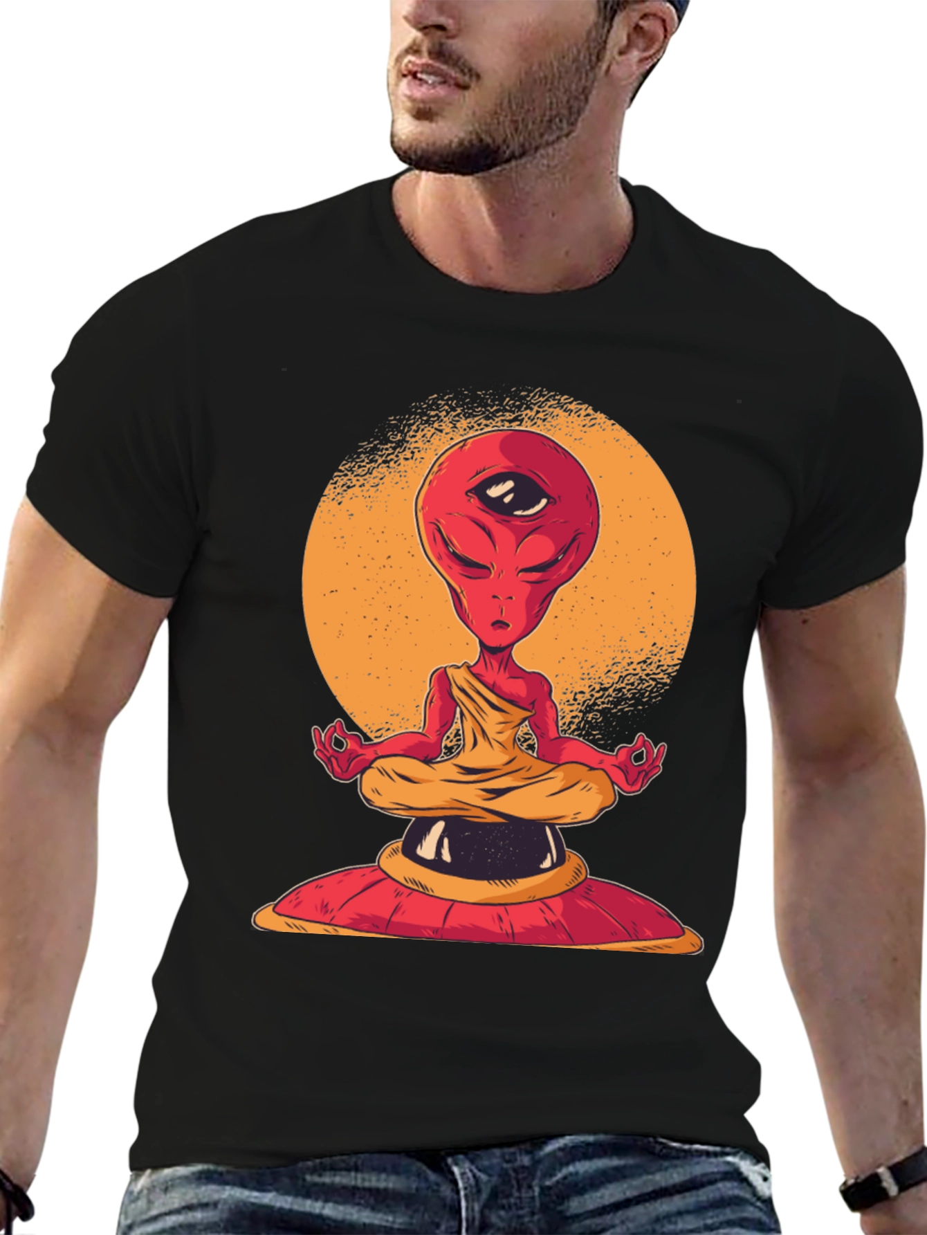 Meditating Alien T-Shirt - Third Eye Design