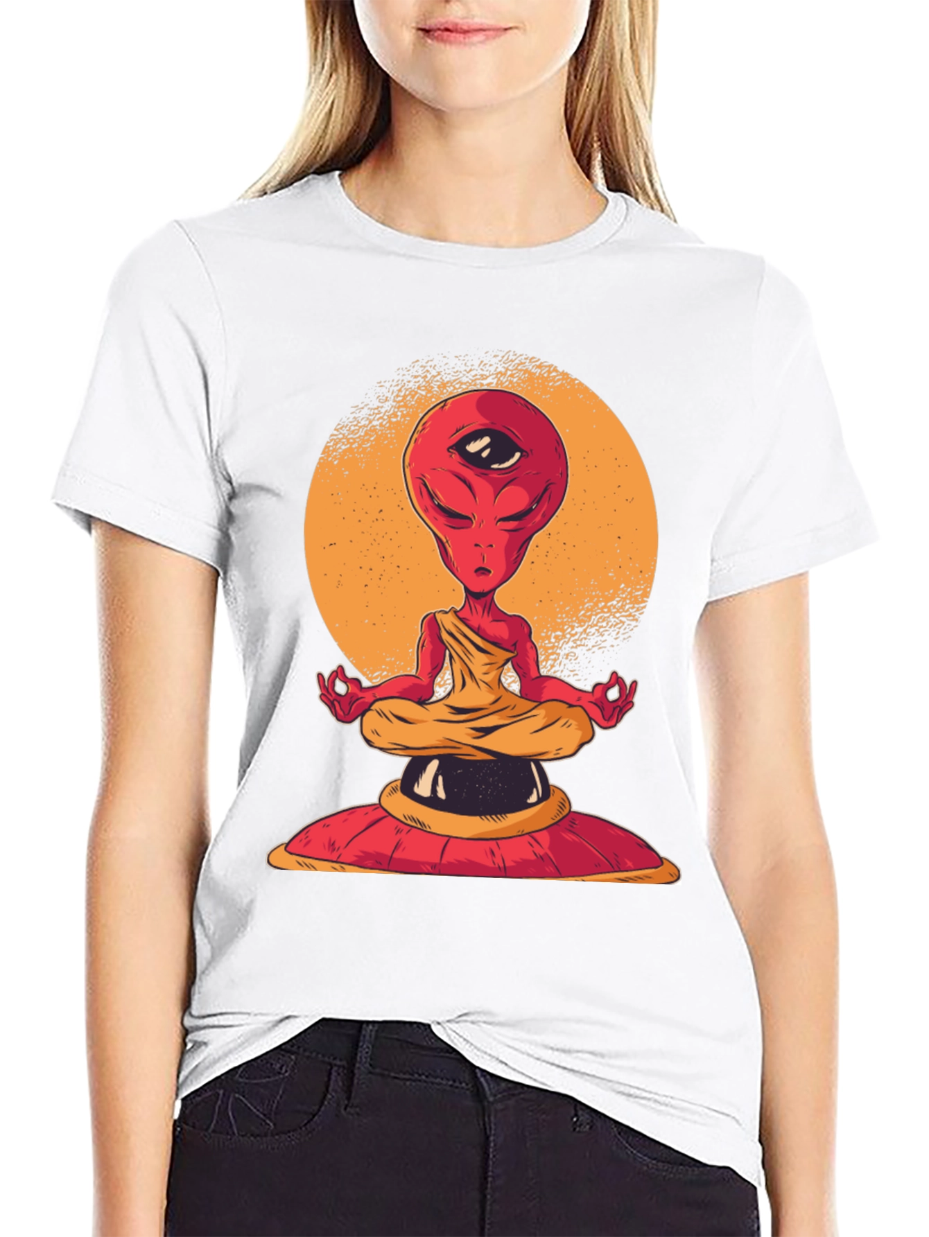Meditating Alien T-Shirt - Third Eye Design