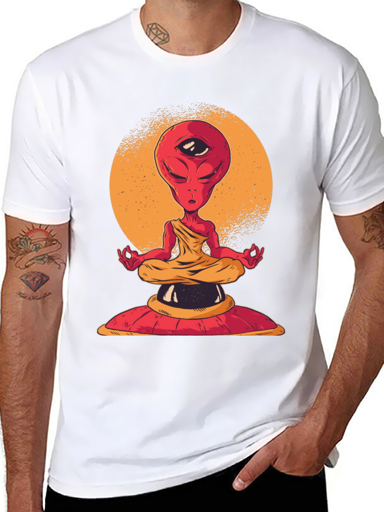 Meditating Alien T-Shirt - Third Eye Design