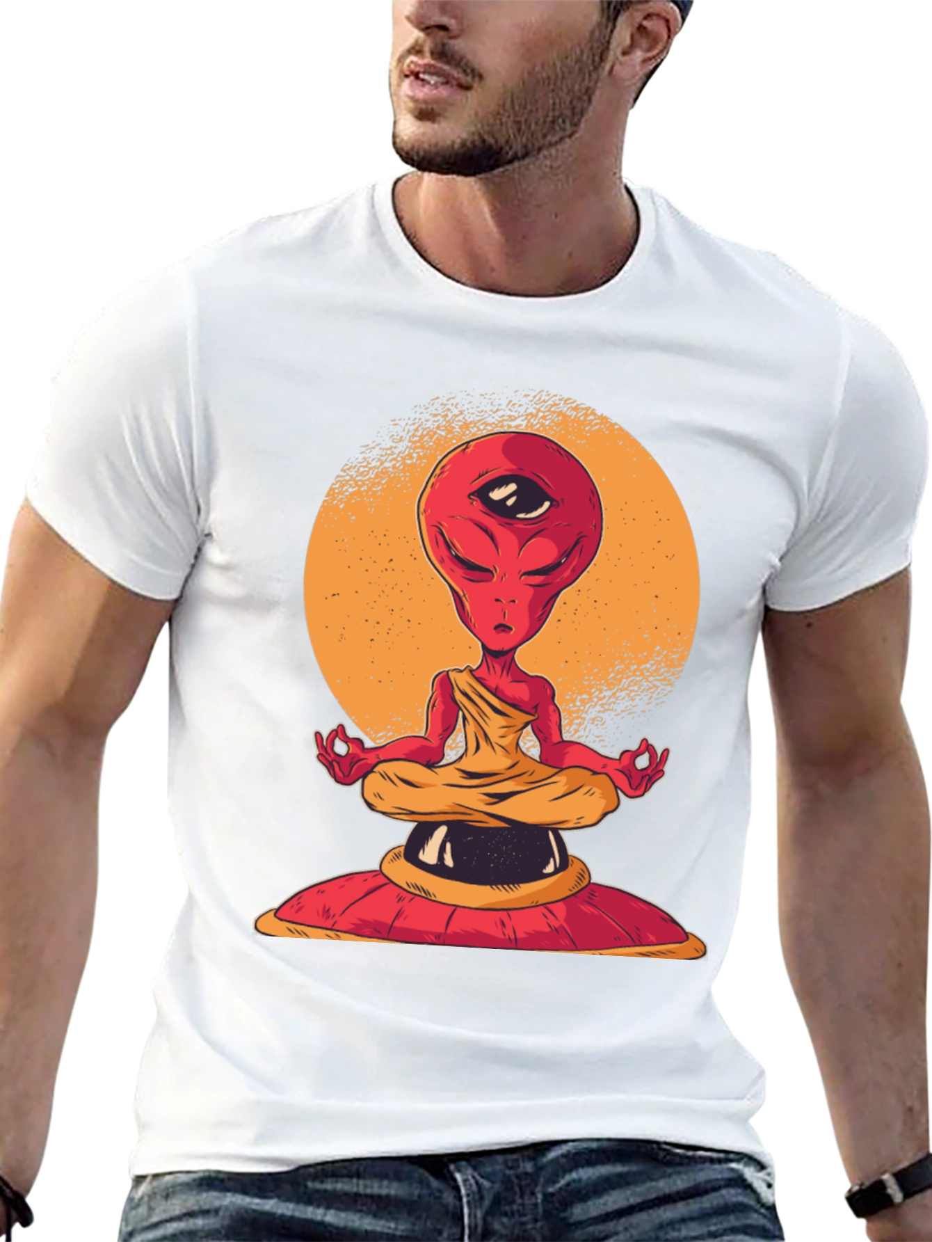 Meditating Alien T-Shirt - Third Eye Design