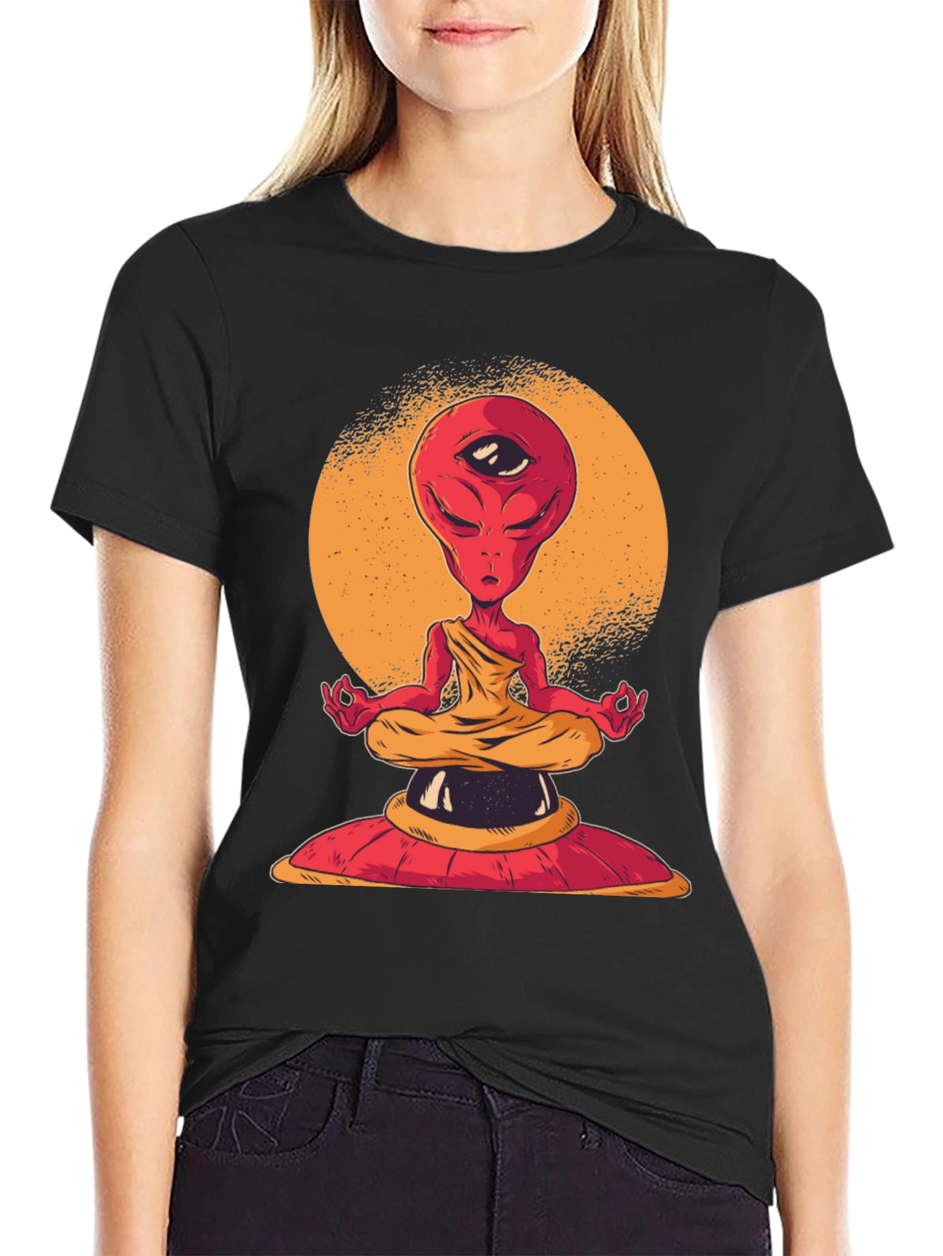 Meditating Alien T-Shirt - Third Eye Design
