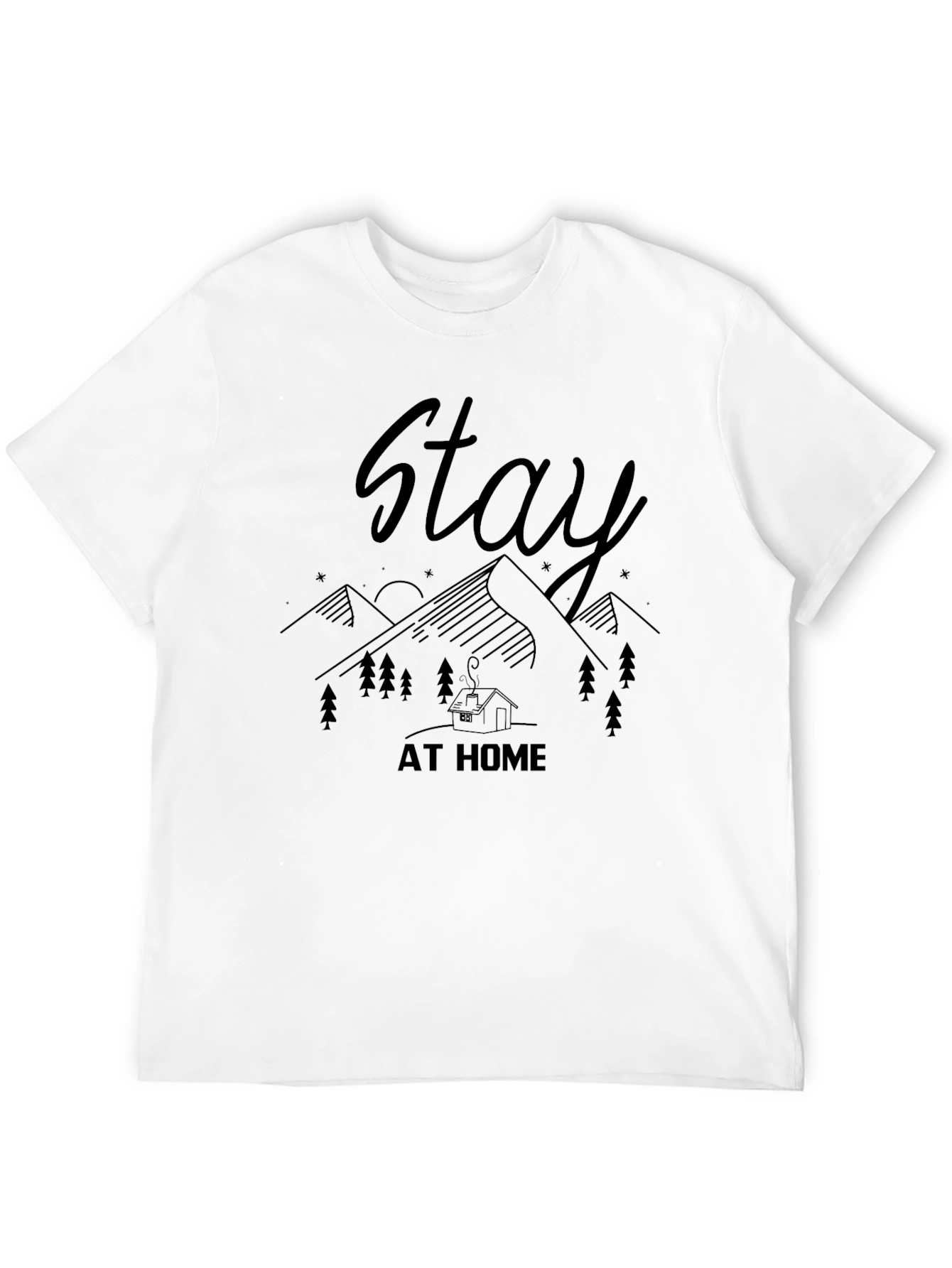Stay At Home Graphic Tee - Black